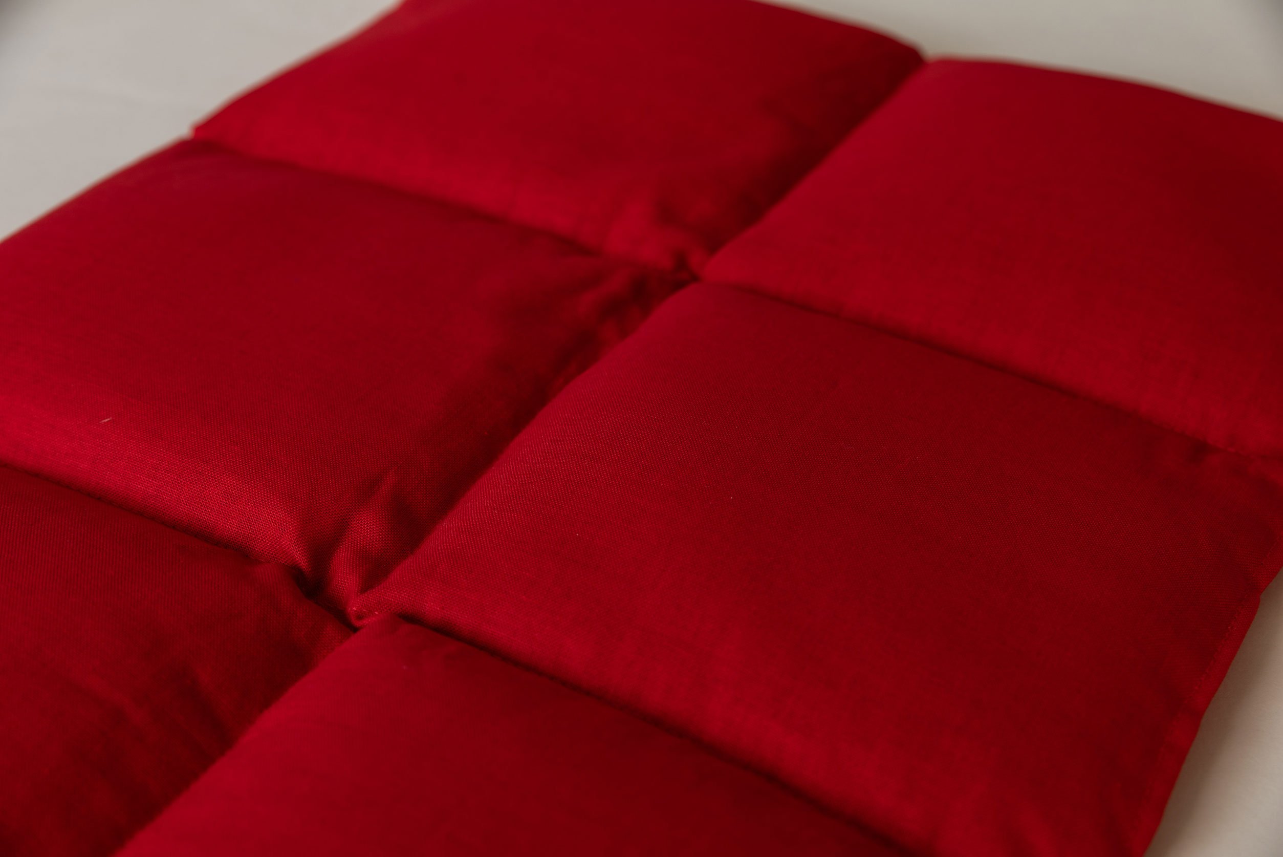 Cuscino termico: Cuscino con semi di colza 40x30 6 compartimenti - rosso - Cotone Bio - Terapia caldo e freddo