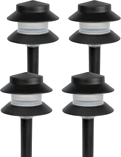 Paradise Plastic Path Stake Light (Black, 4 Pack)