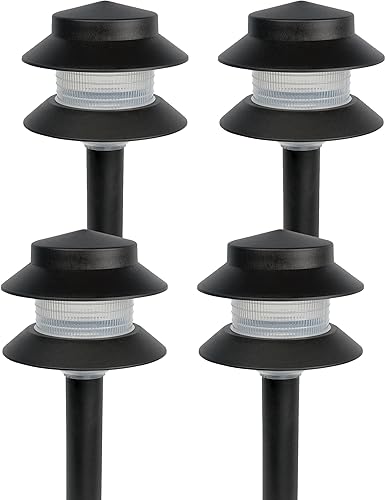 Paradise Plastic Path Stake Light (Black, 4 Pack)