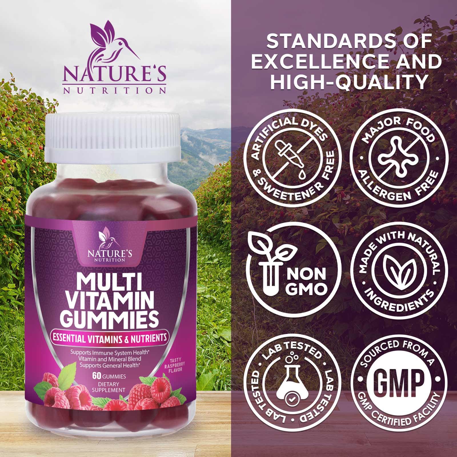 Multivitamin Gummies for Adult with Vitamins A, C, D, B12 - Gummy Multivitamins for Daily Nutritional Support with Vitamins & Minerals for Women & Men, Nature's Multi VIT Vitamin - 60 Gummies — Amazon image 4