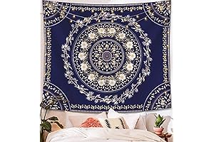 Blue Bohemian Tapestry: Navy Wall Decor for Home & Dorm (68"x80")