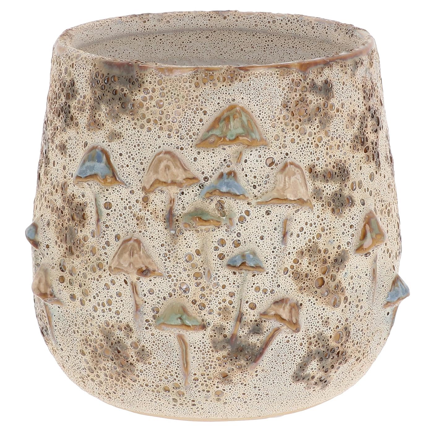 Shudehill Giftware Ceramic Mushroom Craft Embossed Textured Planter Small and Medium (Medium)