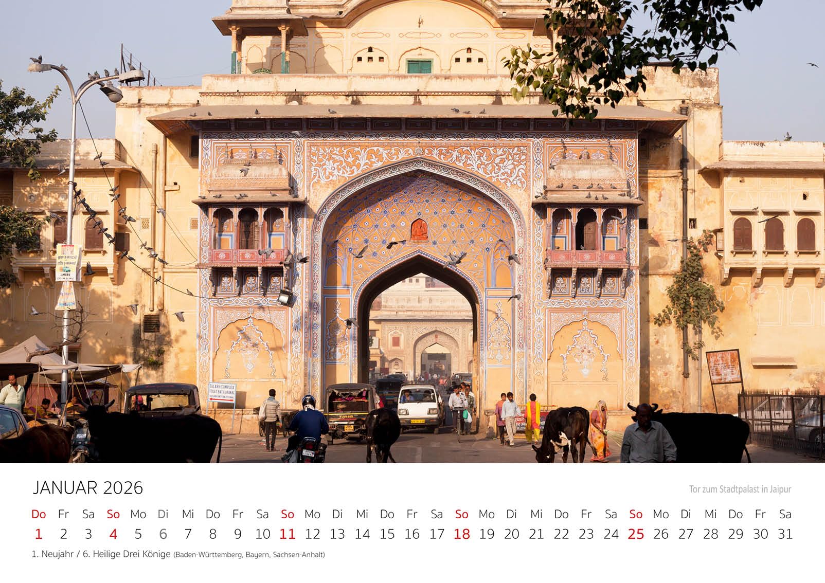 Edition Seidel Premium Kalender Indien 2026 Format DIN A3 Wandkalender Asien Tempel Menschen Küste Natur Peter Schickert