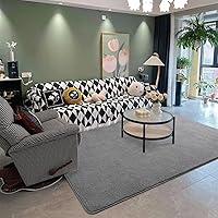 Vista 5 de DweIke Alfombras modernas para sala de estar, dormitorio, alfombra gris gruesa de espuma viscoelástica de 4 x 6 pies, alfombra súper suave