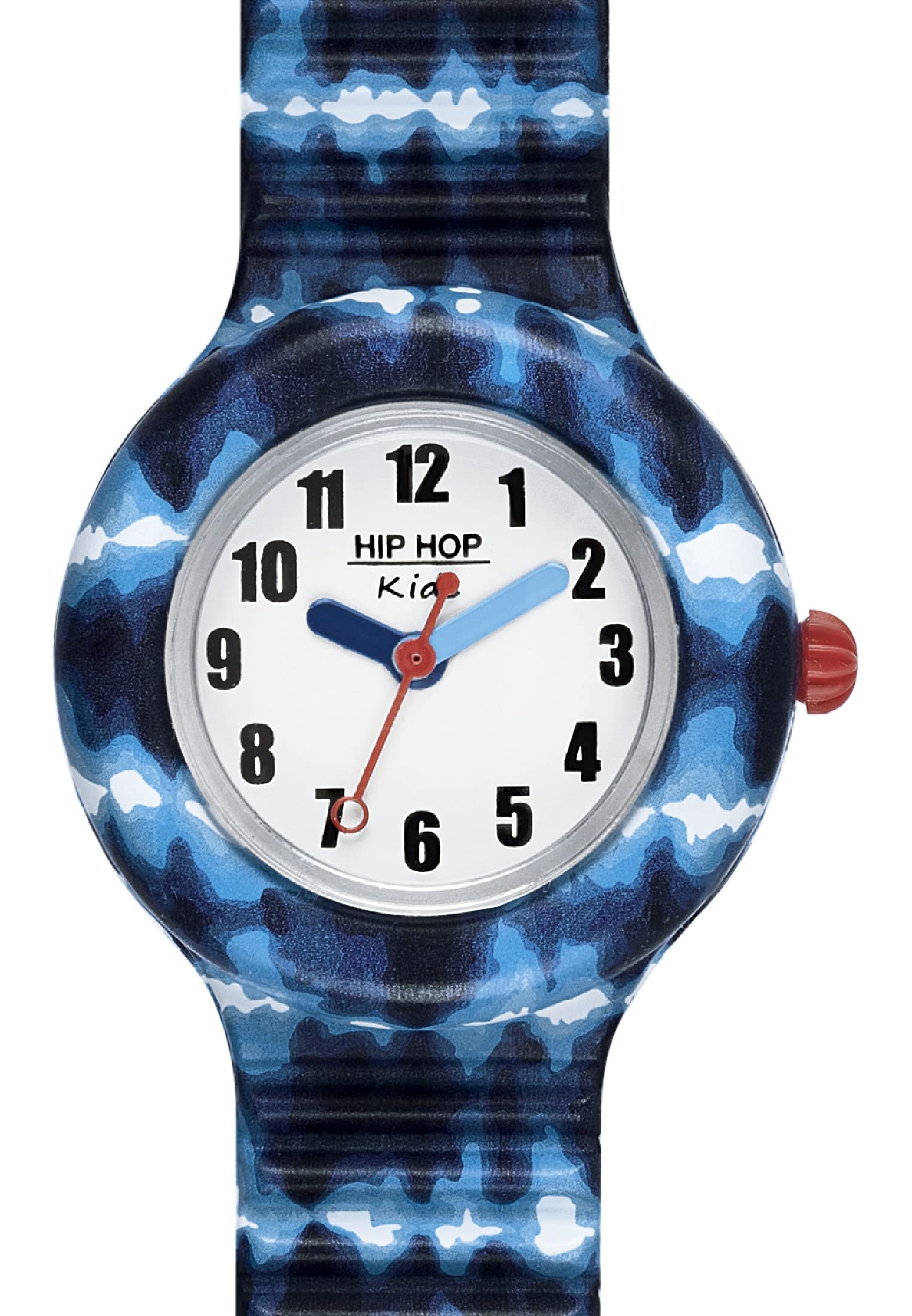 Zegarek HIP hop, kolekcja Kids Fun Bewegung nur Zeit - 3h Quarz e bezpieczne zapięcie na guzik dla dzieci, niebieski, ONE SIZE, swobodny