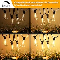 Vista 4 de Brightever Outdoor String Lights 200FT Waterproof, Patio String Lights for Outside with 100+4 ST38 Shatterproof LED Filament Bulbs, Dimmable Hanging