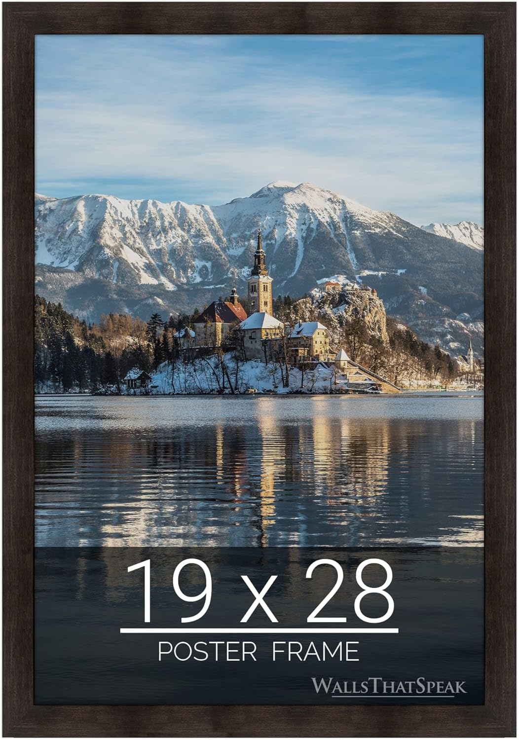wallsthatspeak 19x28 Espresso Brown Picture Frame for Puzzles Posters Photos or Artwork