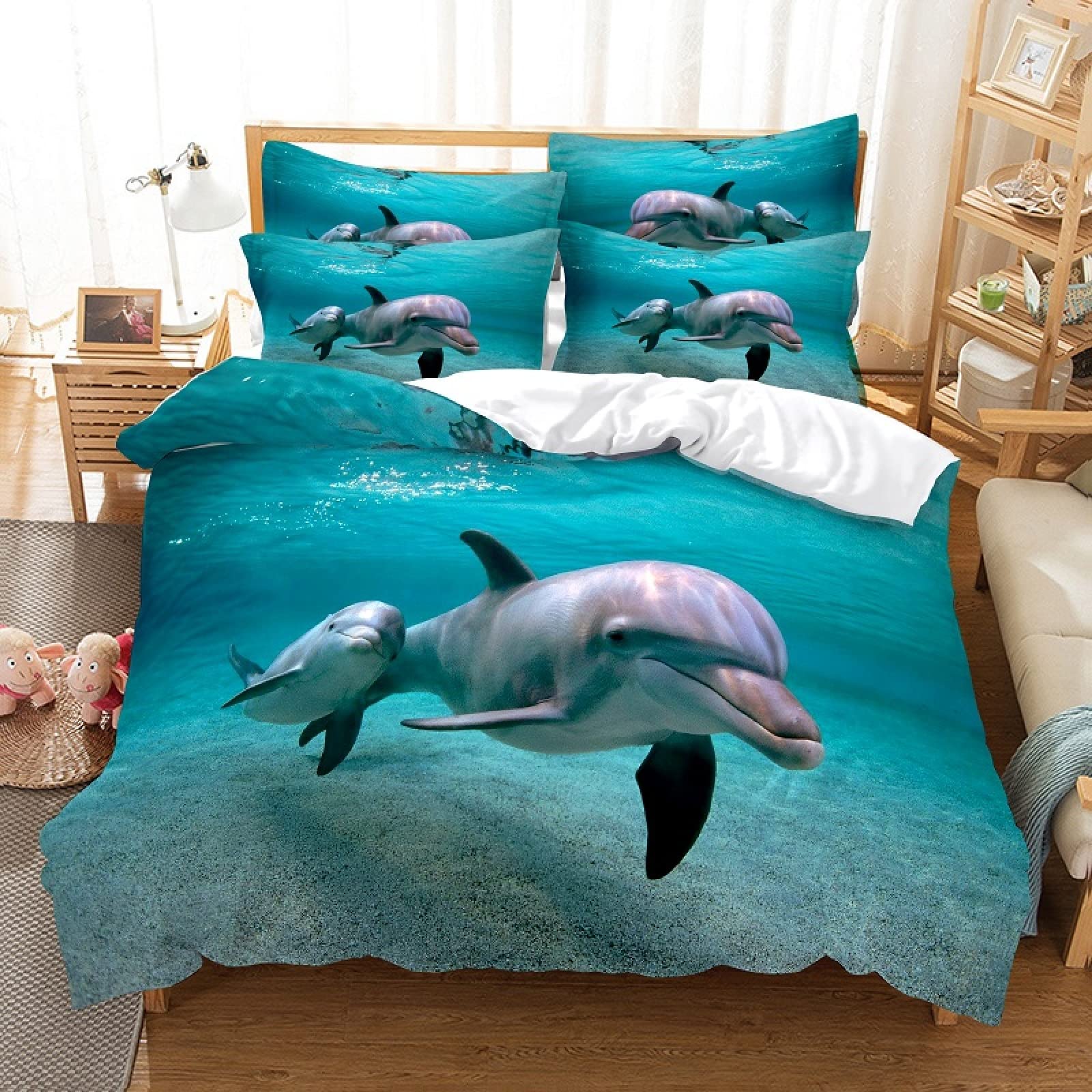 Housse de couette 160x200 microfibre bleu ciel lit enfant avec fermeture éclair