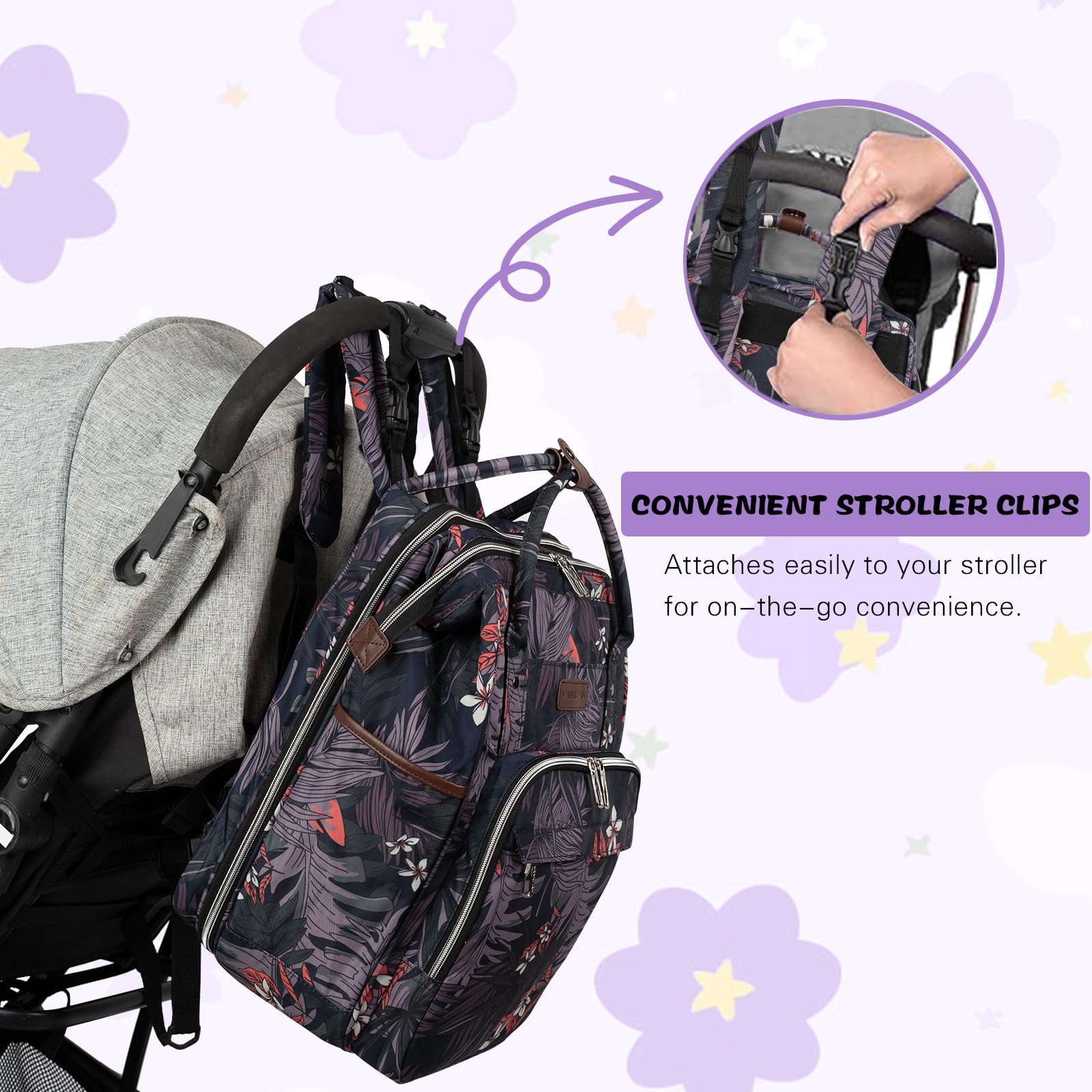 Vankeandiaper Bag Backpack With Portable Changing Pad Baby Diaper
