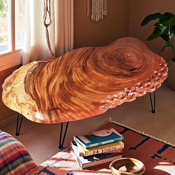 Striking Live Edge Coffee Table Ideas for Natural Style 2 Unique Organic Wood Side Table