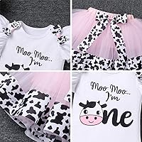 Vista 44 de IBTOM CASTLE Conjunto de ropa para niñas de 1er cumpleaños con diseño de pasteles, falda tutú, diadema y accesorios para fotos Rosa - dos largos