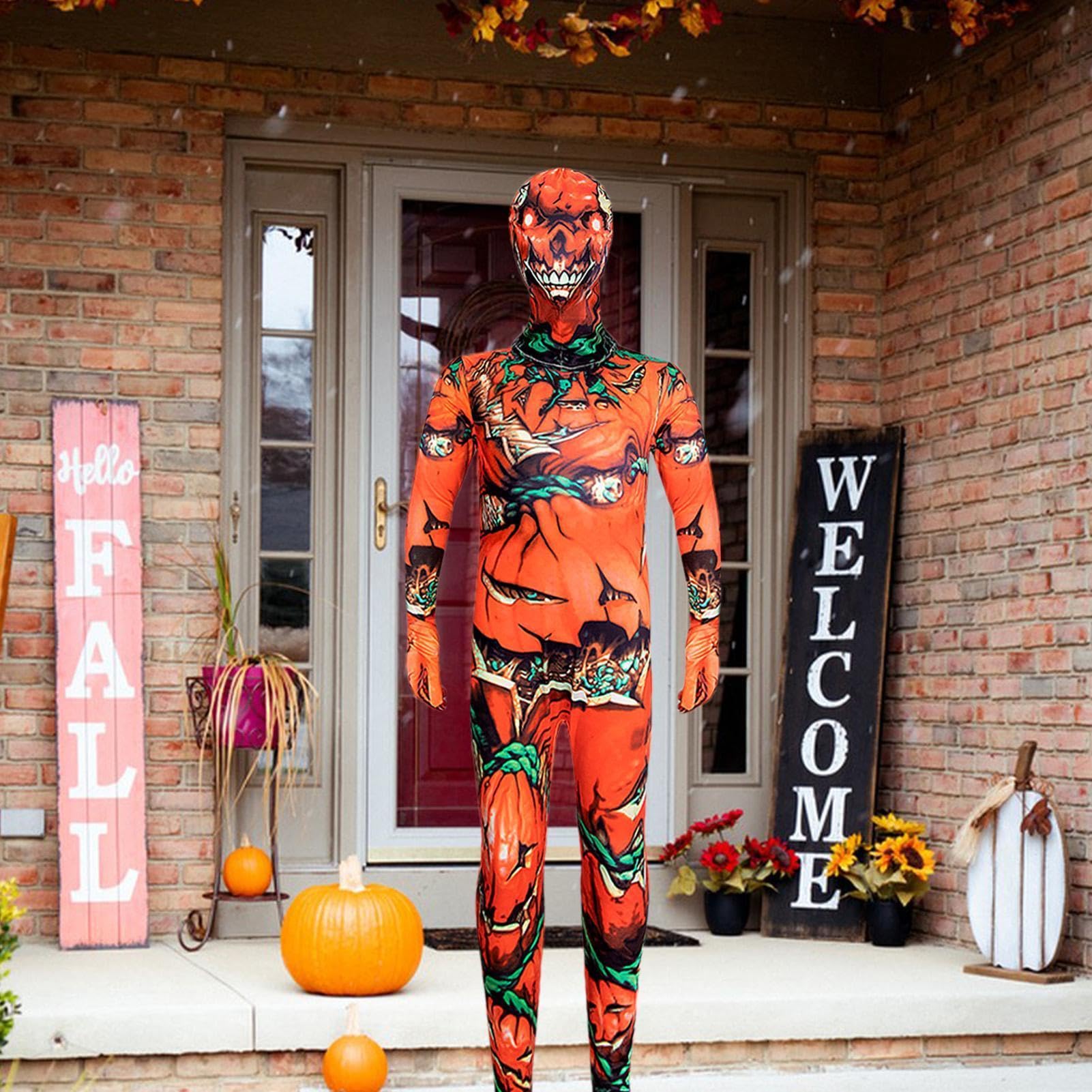 Dziecięcy kostium dyni straszny kostium dyni jednoczęściowy | Kostium na Halloween dla dzieci na karnawał, występy sceniczne, występy pokazowe, imprezy szkolne, wydarzenia teatralne