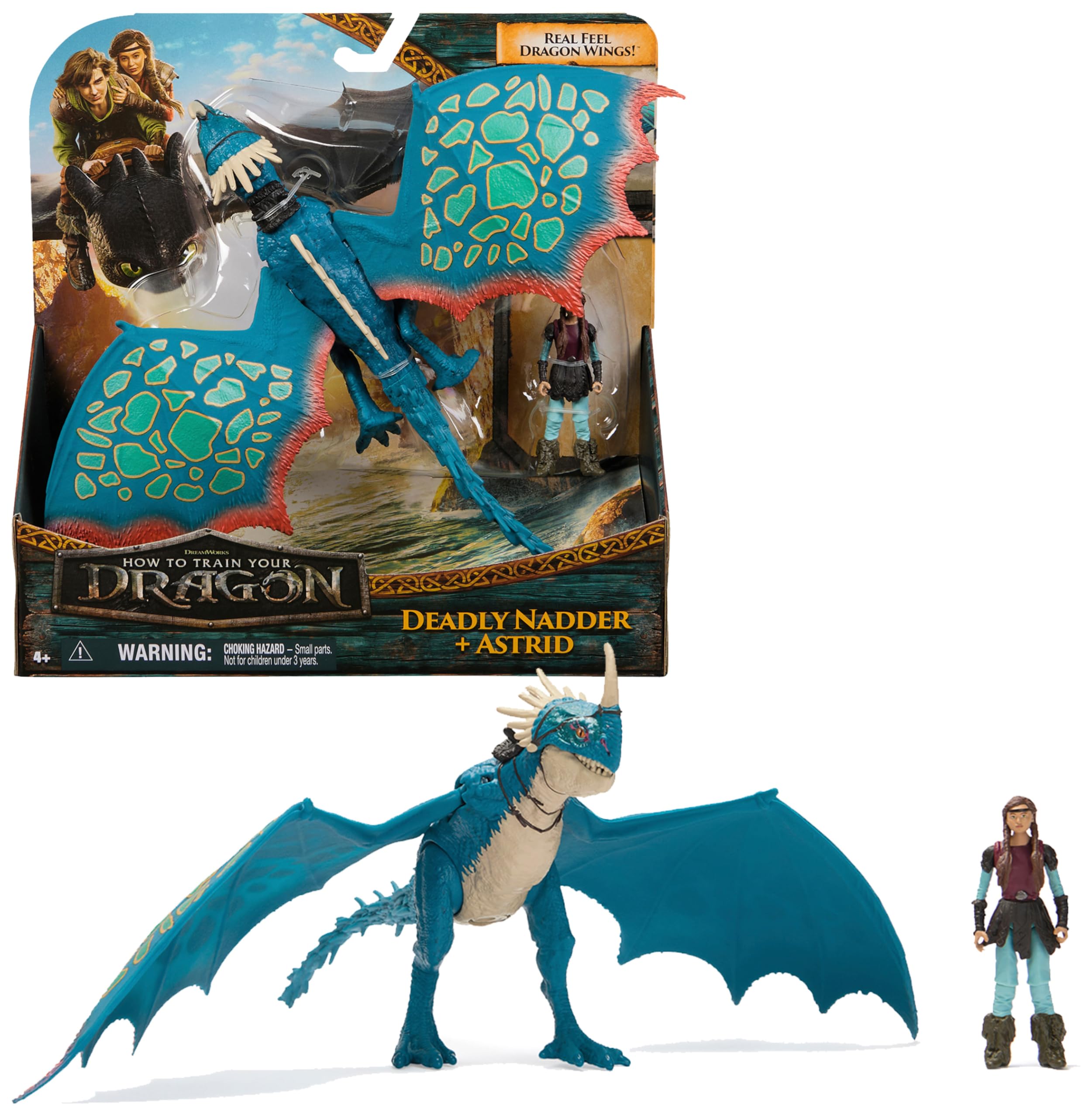 Dreamworks Dragons, How to Train Your Dragon, Deadly Nadder & Astrid, Viking Duo Action Figures, Kids Toys for Boys Ages 4 and up