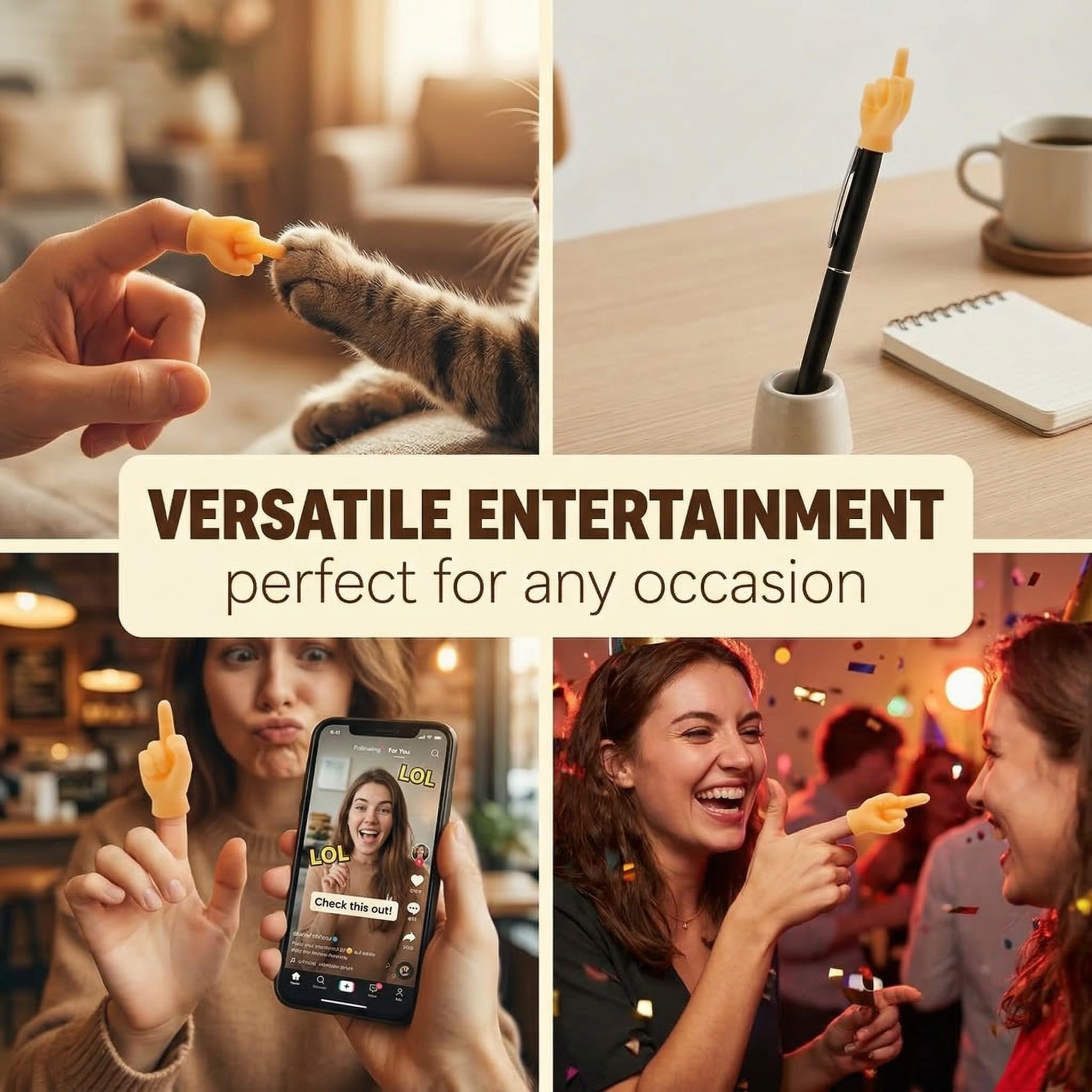 5 Stück Stinkefinger Geschenk, Mini Hände, Tiny Hands, Kleine Hände, Stinkefinger, Mini Mittelfinger 10 Gummihand Fingerpuppen, Kreative Gesten Für Haustiere, Partys Und Soziale Medien