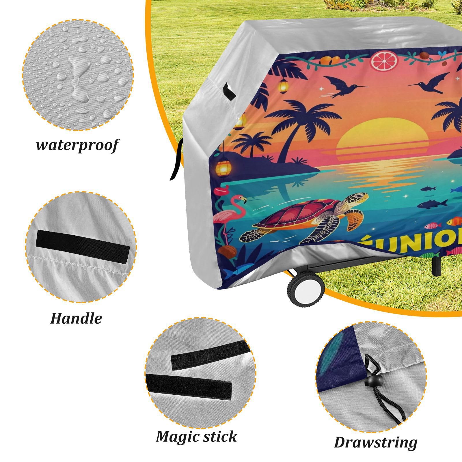 Fundas para ahumadores de 65 pulgadas resistentes a la decoloración y a los rayos UV para exteriores La Tortue Et L'?lot