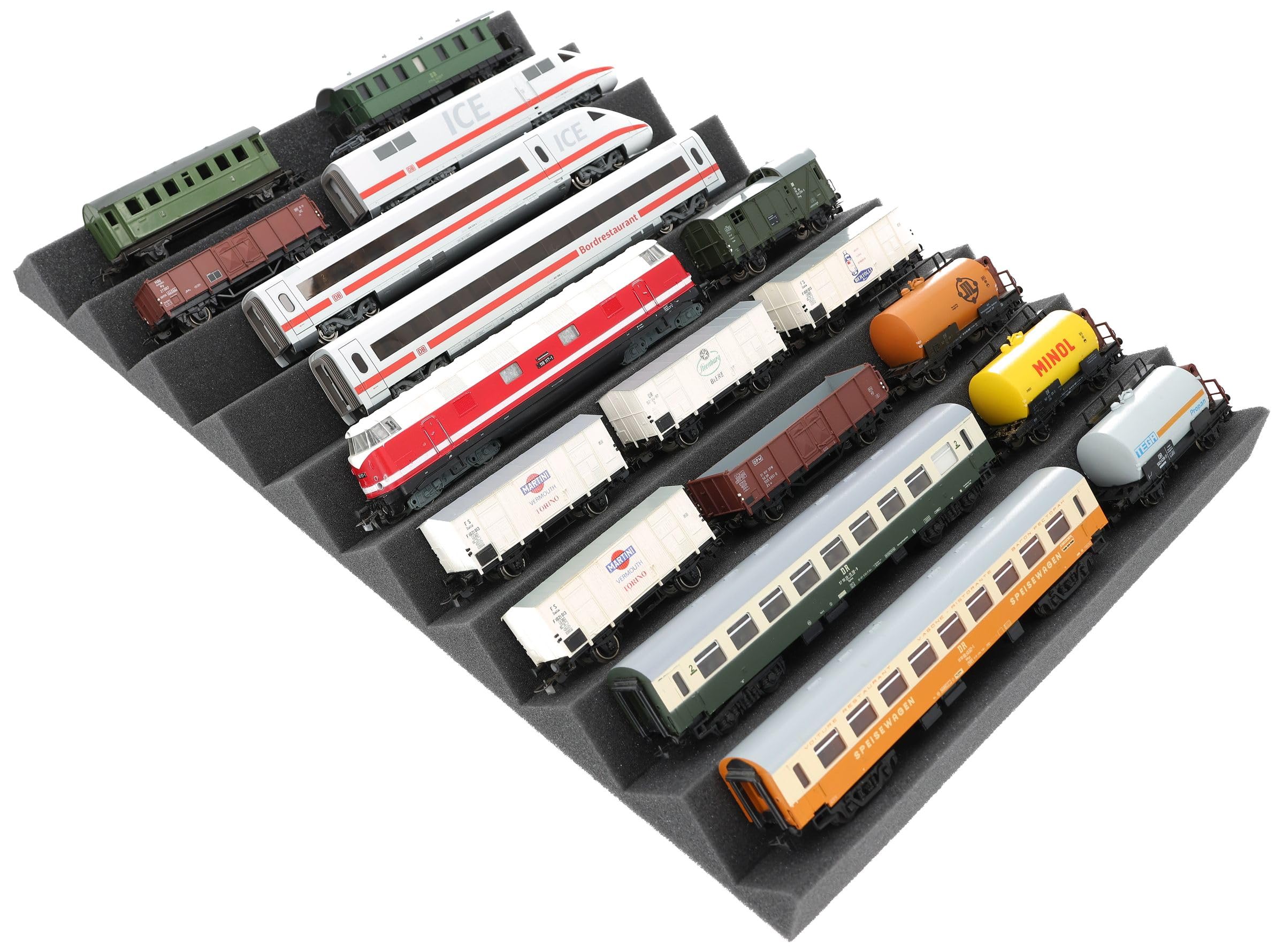 Feldherr EUMFJLA01 Zugliege Spur H0-9 Fächer für Modelleisenbahn Loks, Waggons und Fahrzeuge, 2 Stück