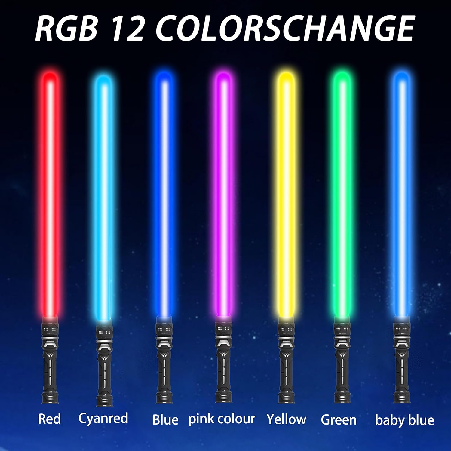 2 Pcs Light Sword Toys - 2 in 1 Children's Dual Light Swords with FX Sound, Motion Sensitive, Dress Up Costume Kit, Kids Gifts