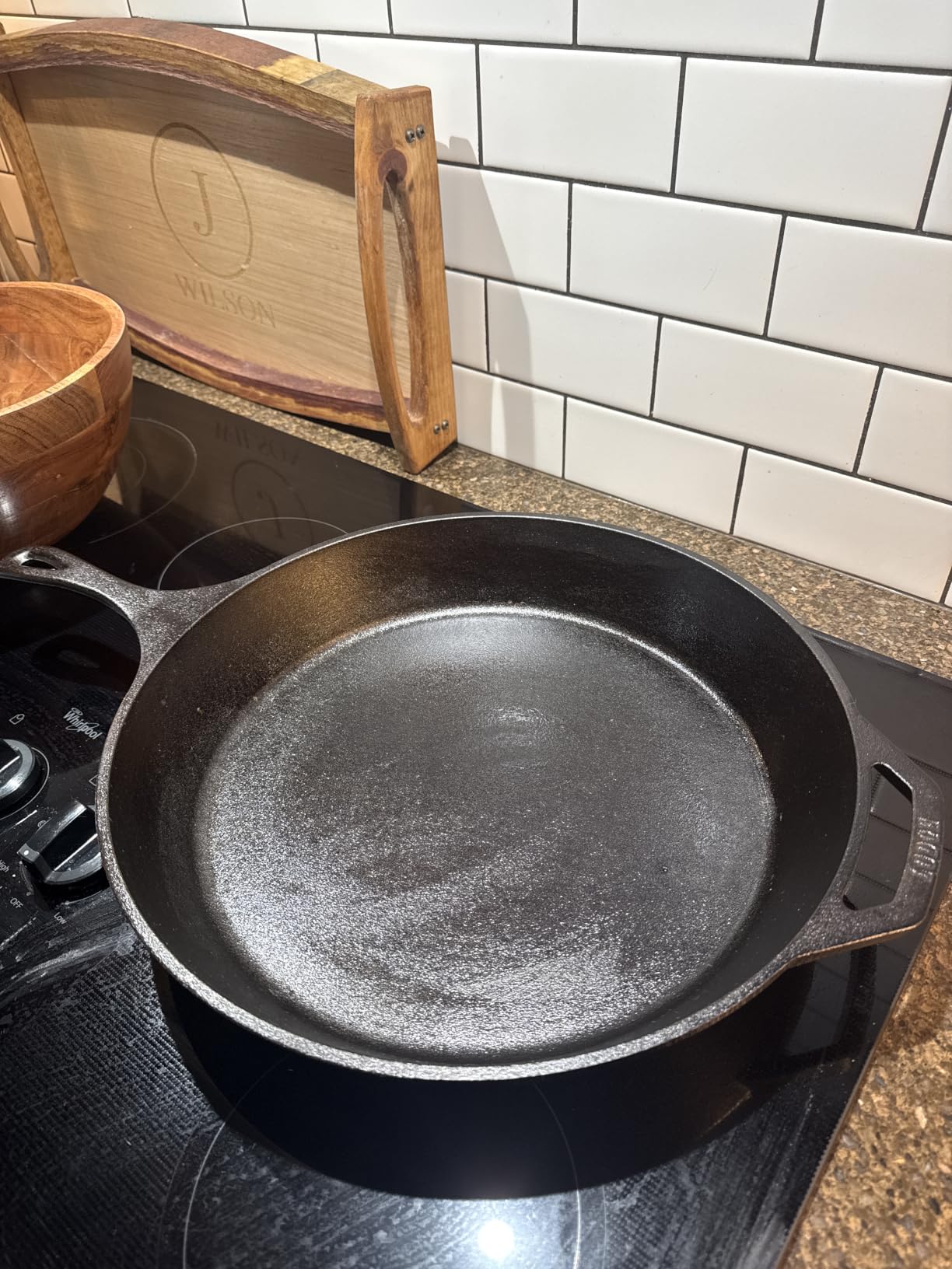 Lodge cast iron skillet with pre-seasoned black finish