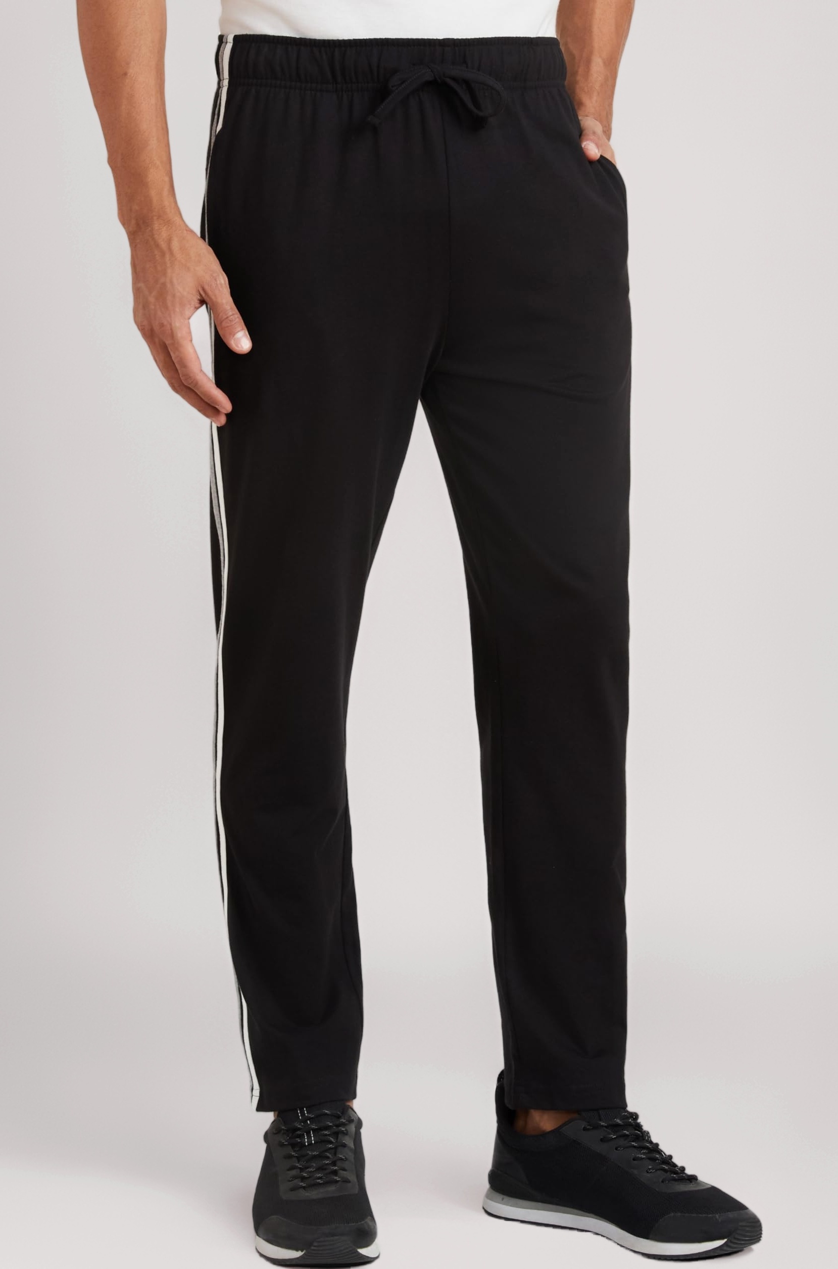 - Men's Cotton Rich Strechable Knit Track Pants - Regular Fit