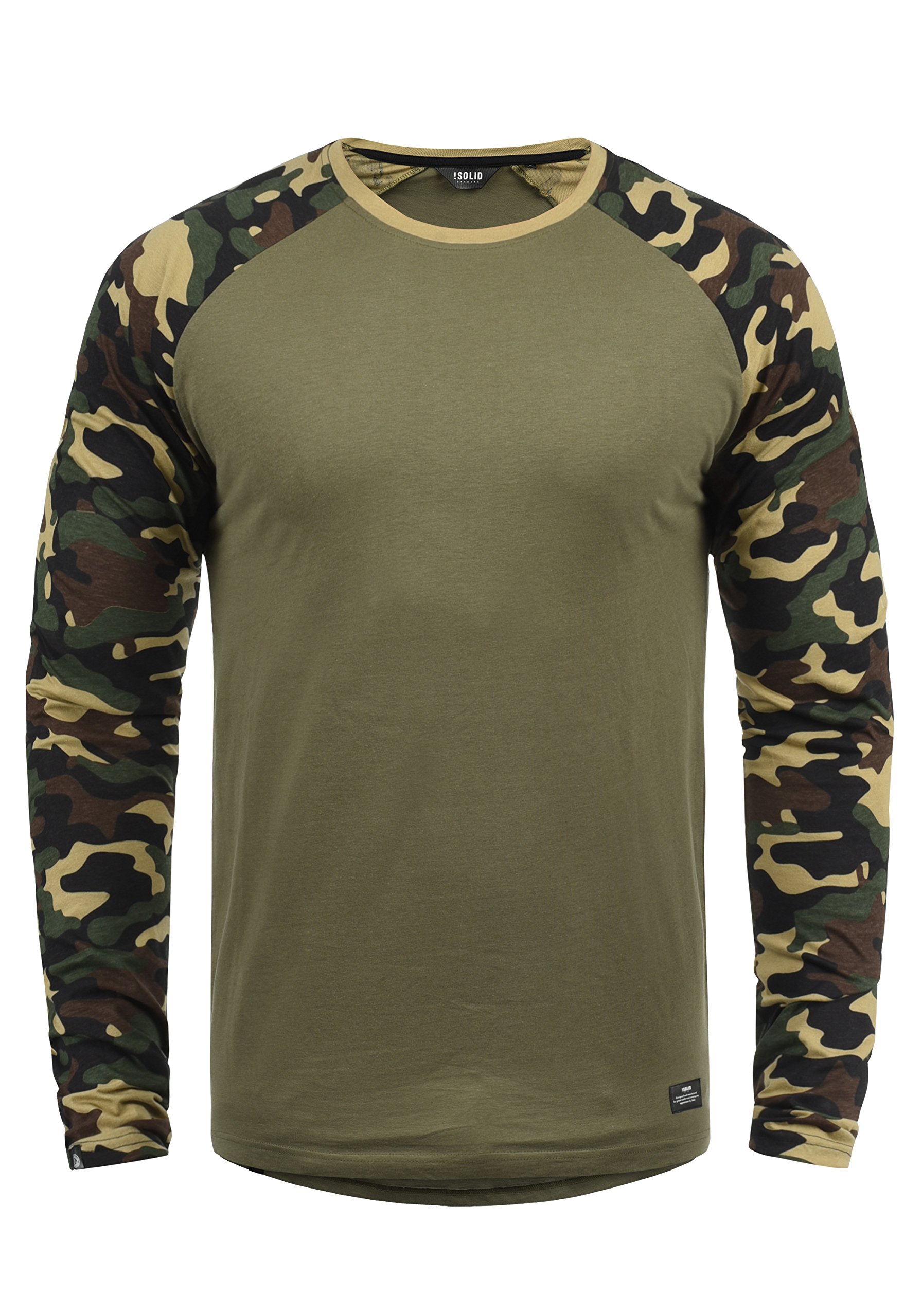 !Solid SDCajus Herren Longsleeve Langarmshirt Shirt mit Camouflage-Muster Rundhals-Ausschnitt Baumwollmischung Regular fit