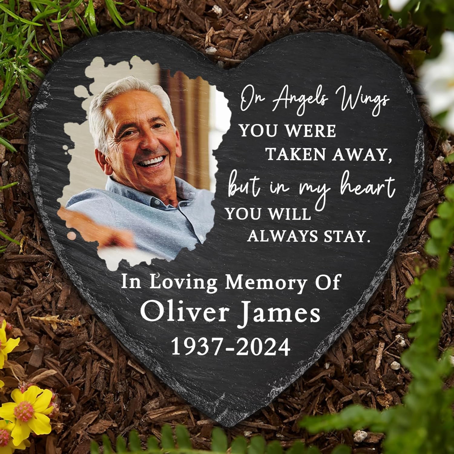 Personalized Memorial Garden Stone Review: Durable Slate Photo Tribute for Backyard Remembrance