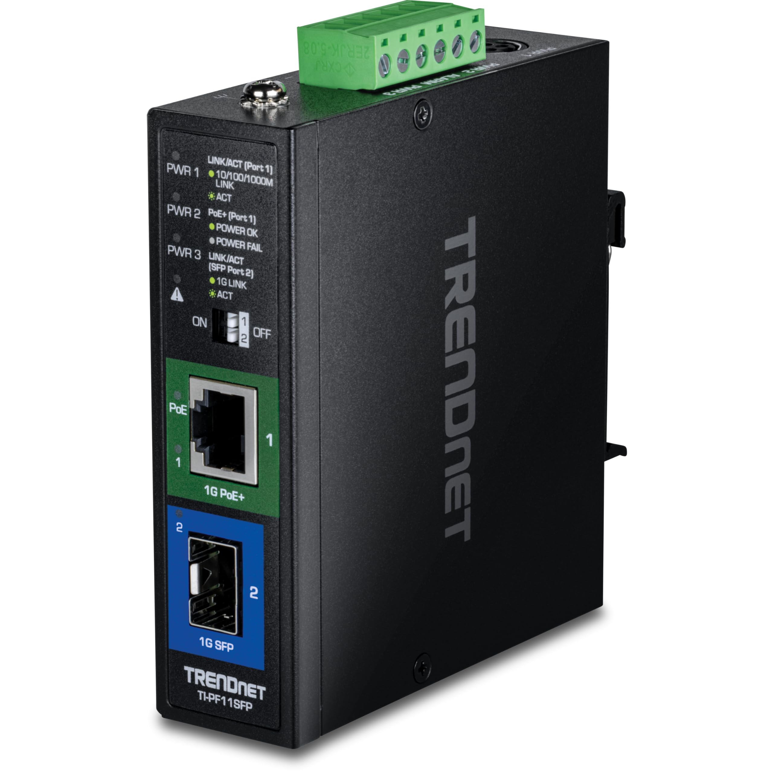 TRENDnet, TI-​PF11SFP, Convertitore multimediale da SFP a Gigabit PoE+ industriale