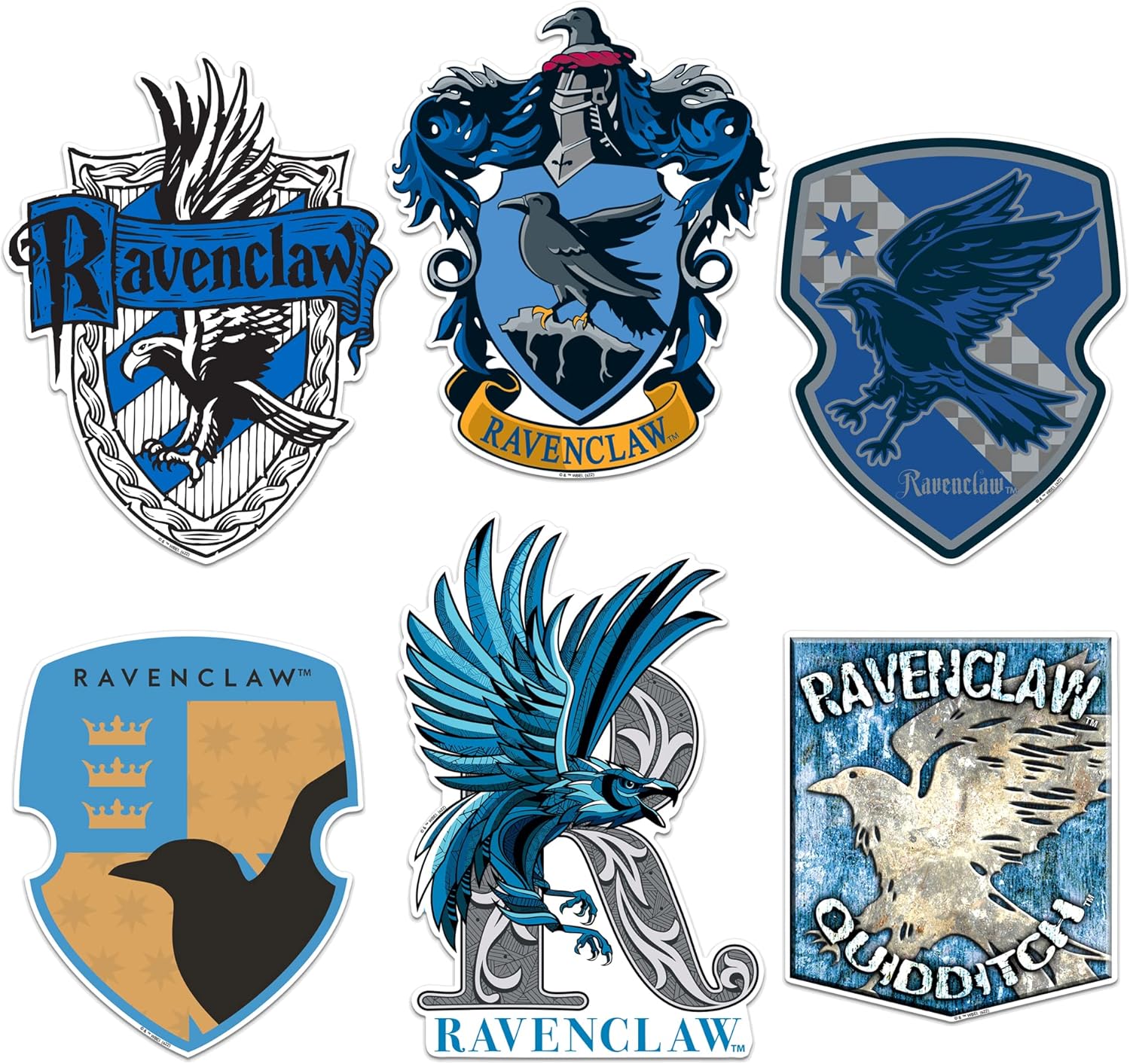 amazon com harry potter ravenclaw sticker pack die cut vinyl large deluxe stickers variety pack laptop water bottle scrapbooking tablet skateboard indoor outdoor set