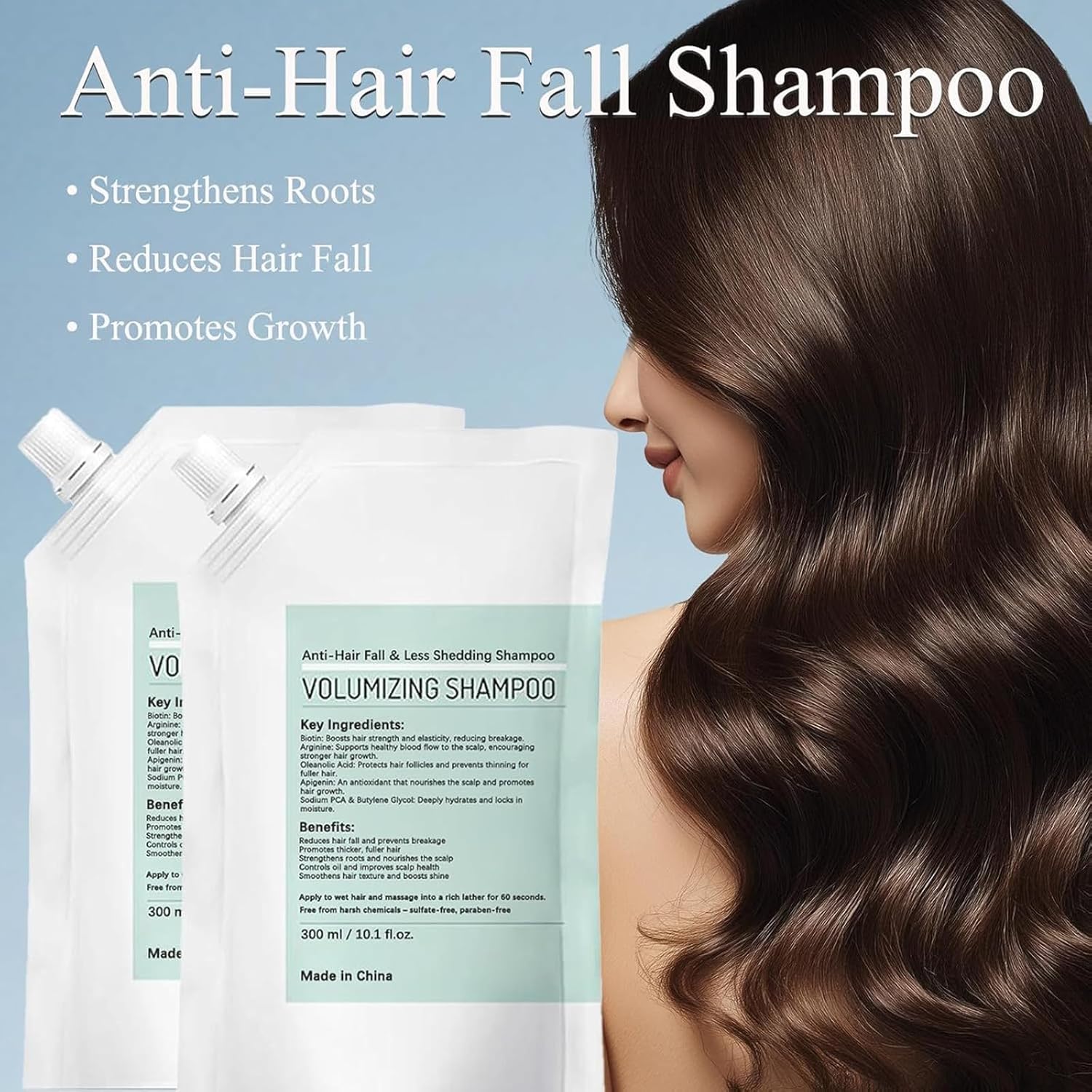 Trichology Volumizing Shampoo，Anti-Hair Fall & Less Shedding Shampoo，Enriched with Multiple Plant Extracts to Promote Hair Growth while Regulating Scalp Oil Production and Nourishing the Scalp，300ml - Image 2