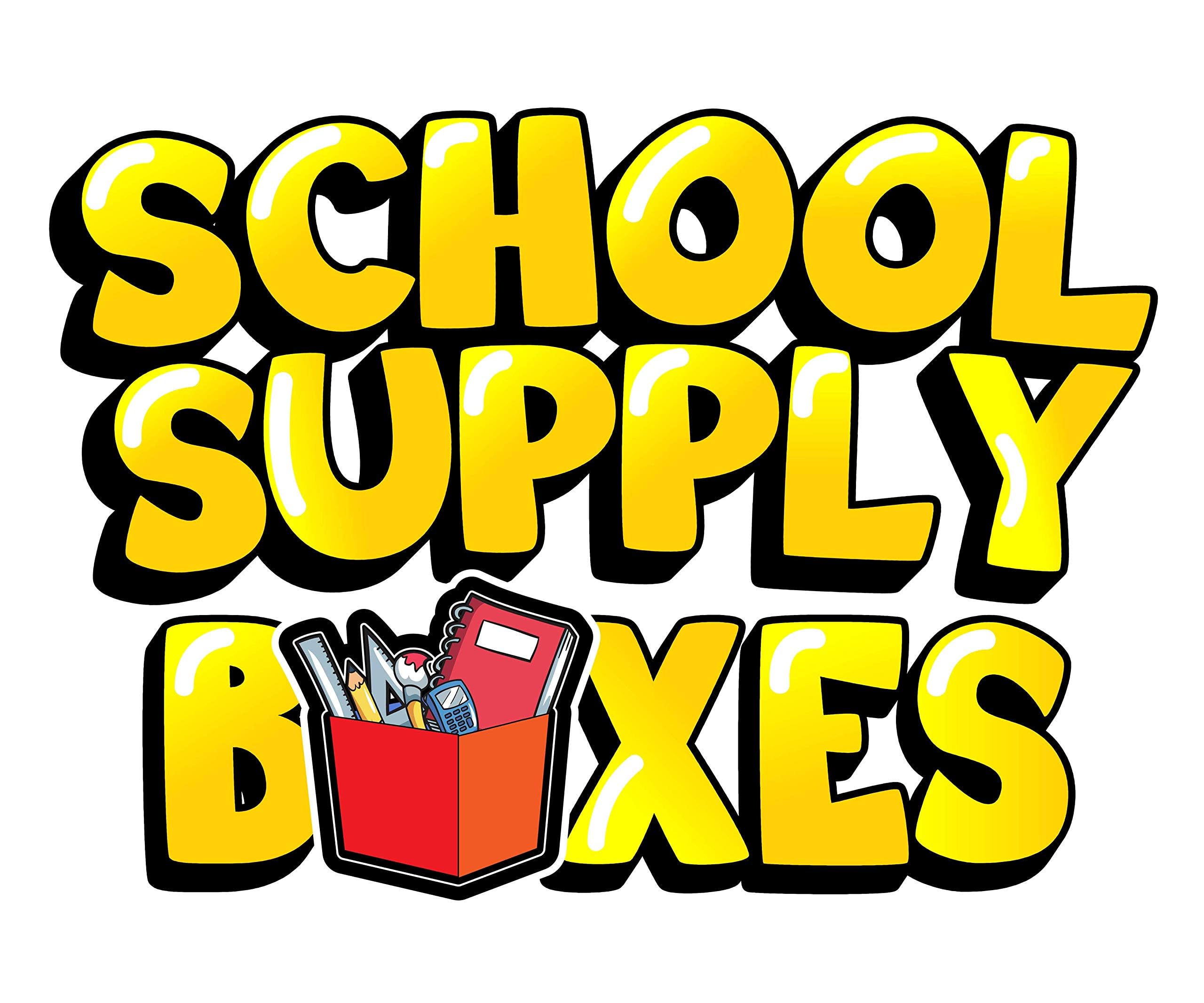 School Supply Boxes - Set per scrittura scolastica elementare, 1 scatola, 51 pezzi per scatola, elementi essenziali per il ritorno a scuola, include libri di composizione, fogli sfusi, schede indice