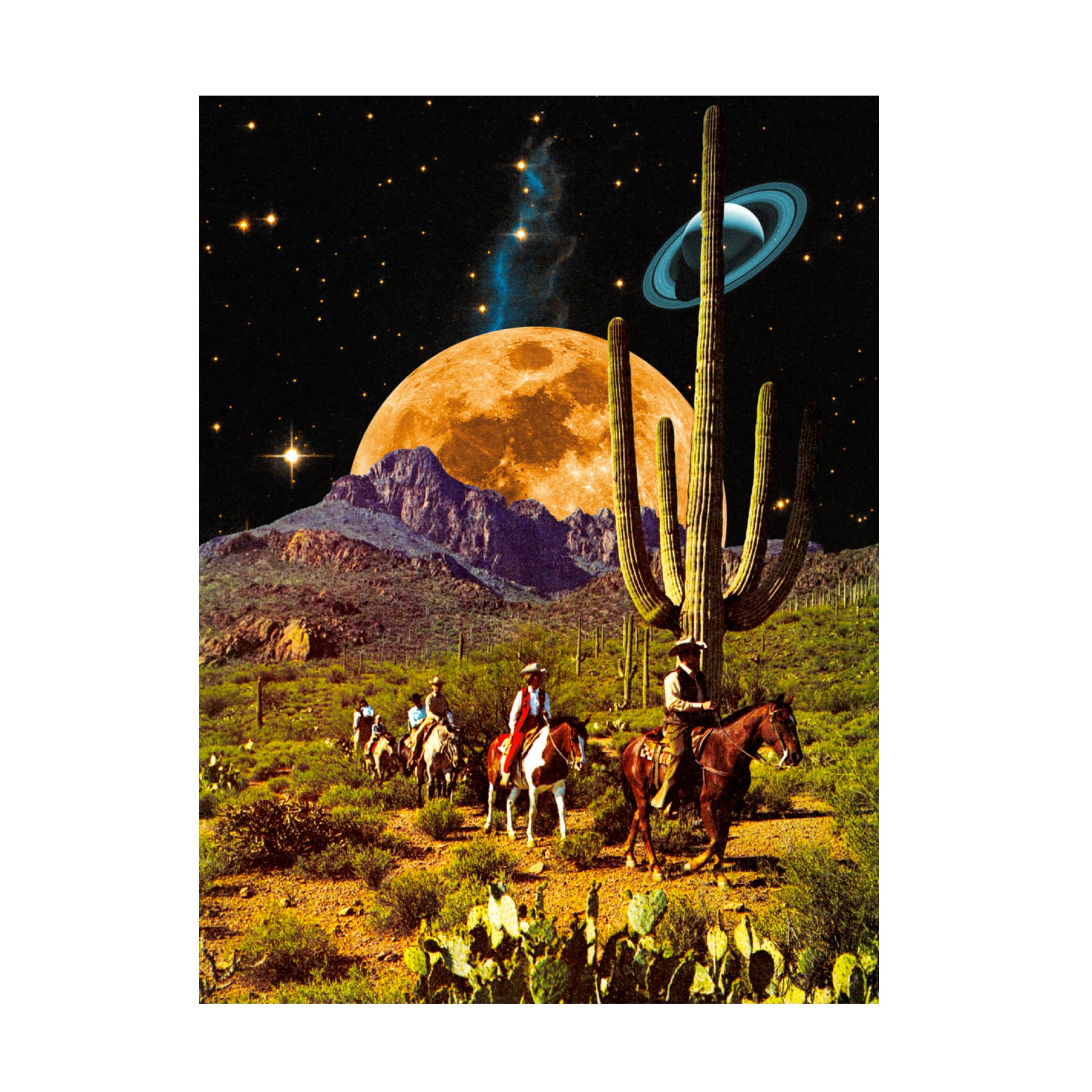 Trademark Fine Art Canvas Wall Art - Taudalpoi Space Cowboys Wall Art for Living Room Bedroom or Office