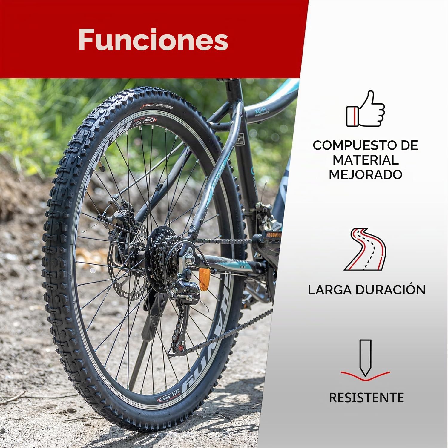 Fincci Cubiertas MTB 26 x 1.95 Pulgadas con 2X Camara de Aire Schrader 50-559 - Neumáticos Plegable 26" para Niños, Adolescentes y Adultos, Montaña, Eléctrica, Mountain Bike y Bicicleta Carretera