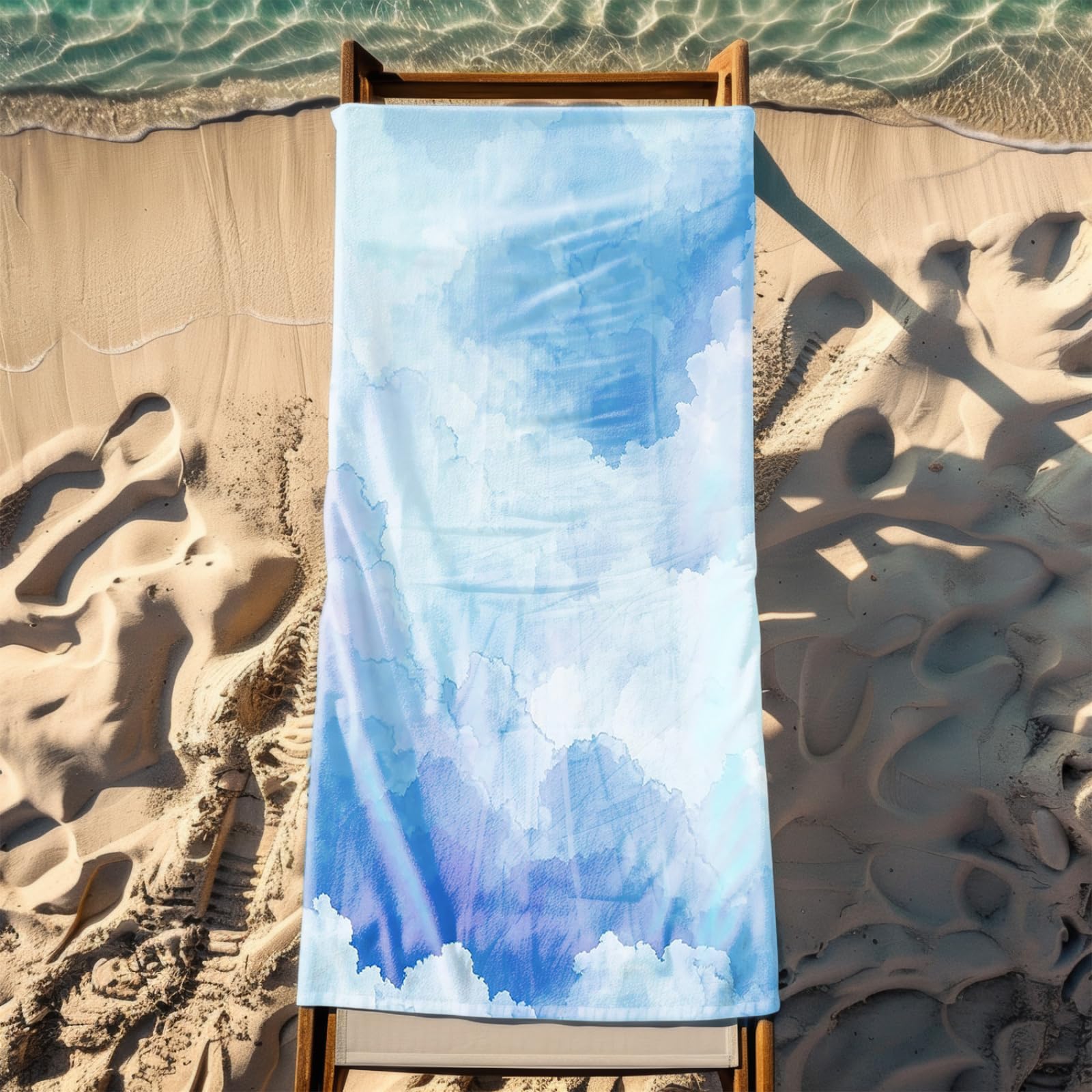 Générique Serviette de Plage XXL Modèle Bleu | Grande Taille Serviette de Plage et Douche Avec Elastique Microfibre Absorbante et Légère Sport Séchage Rapide
