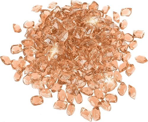 Miniatura 7 de Onlyfire - Vidrio de fuego poligonal de 12 pulgada, paquete de 10 libras, roca de vidrio para chimenea, hoguera y paisajismo, dorado elegante de