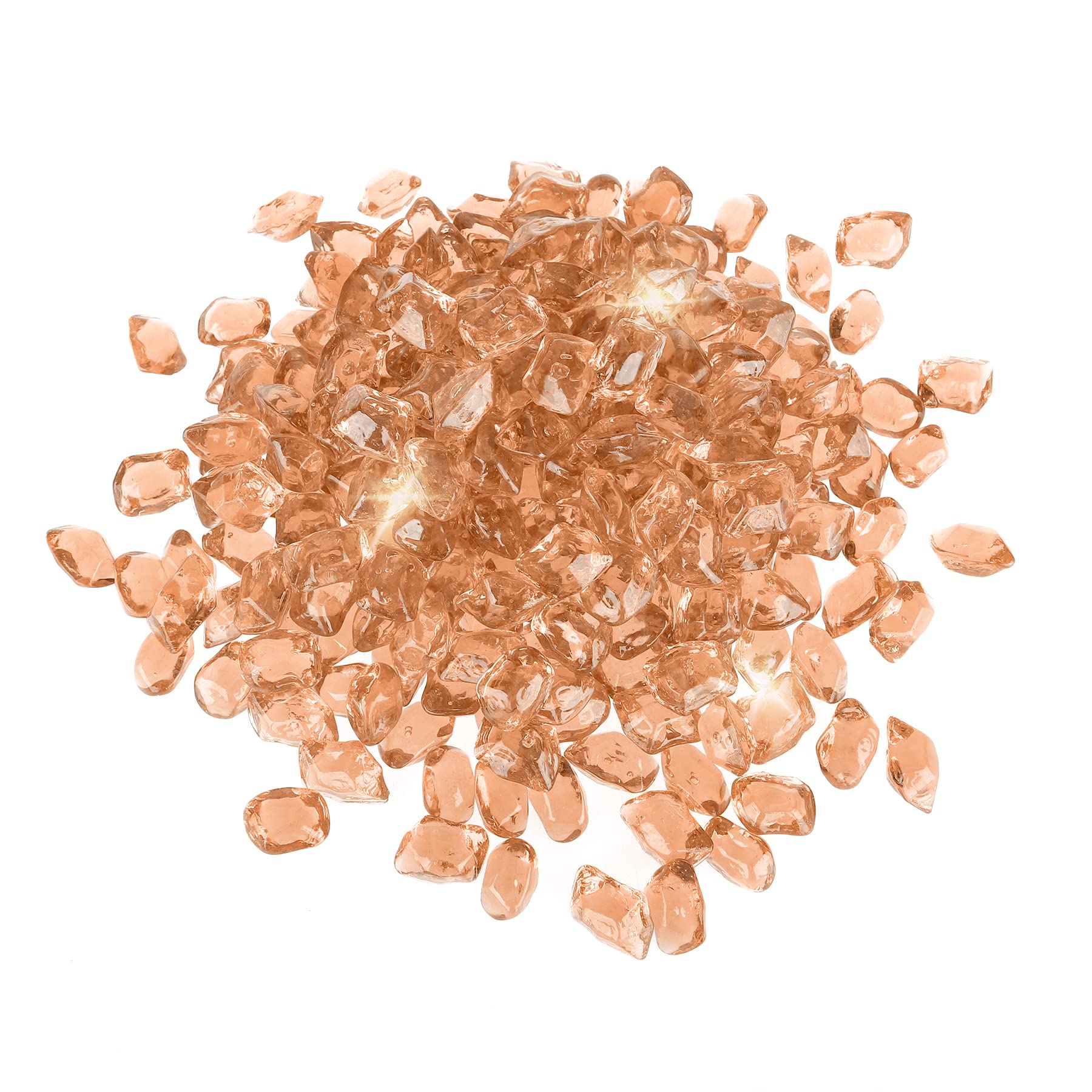 only fire1/2-Inch Polygon Glass, 10 Pound Pack Glass Rock for place Pit & Lanscaping, High Luster Elegant Gold