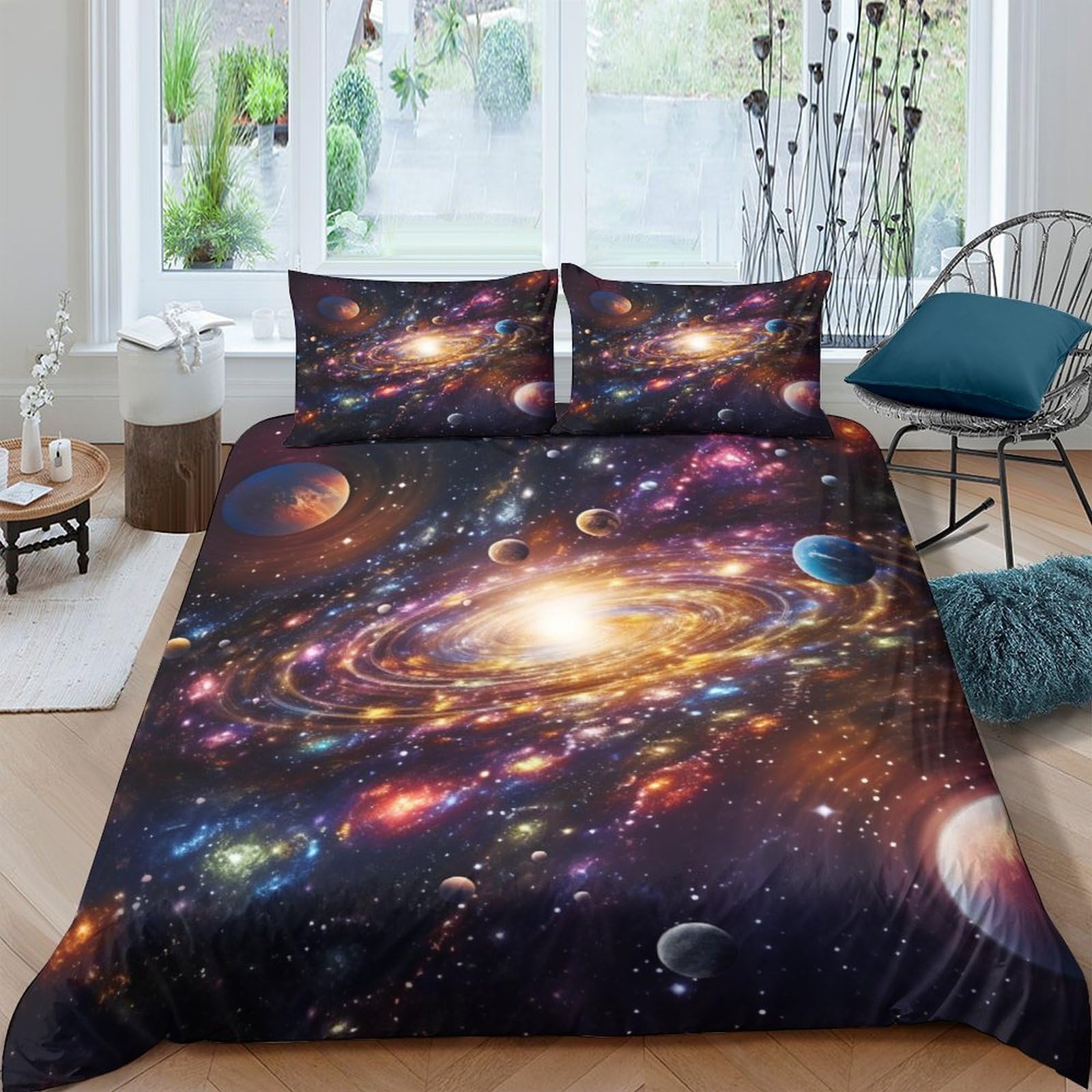 Funda nórdica planetas para dormitorio infantil y juvenil de cama doble