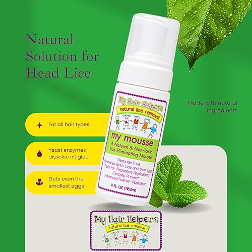 Miniatura 5 de Mousse de espuma para eliminar piojos naturales para niños funciona en 1-2 niños 4 onzas líquidas