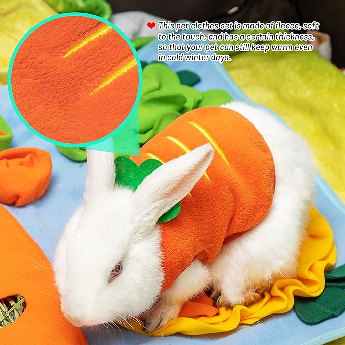Ropa para Cobayas - Chaleco Cálido de Vellón para Conejos Hurones Chinchillas miniatura 4