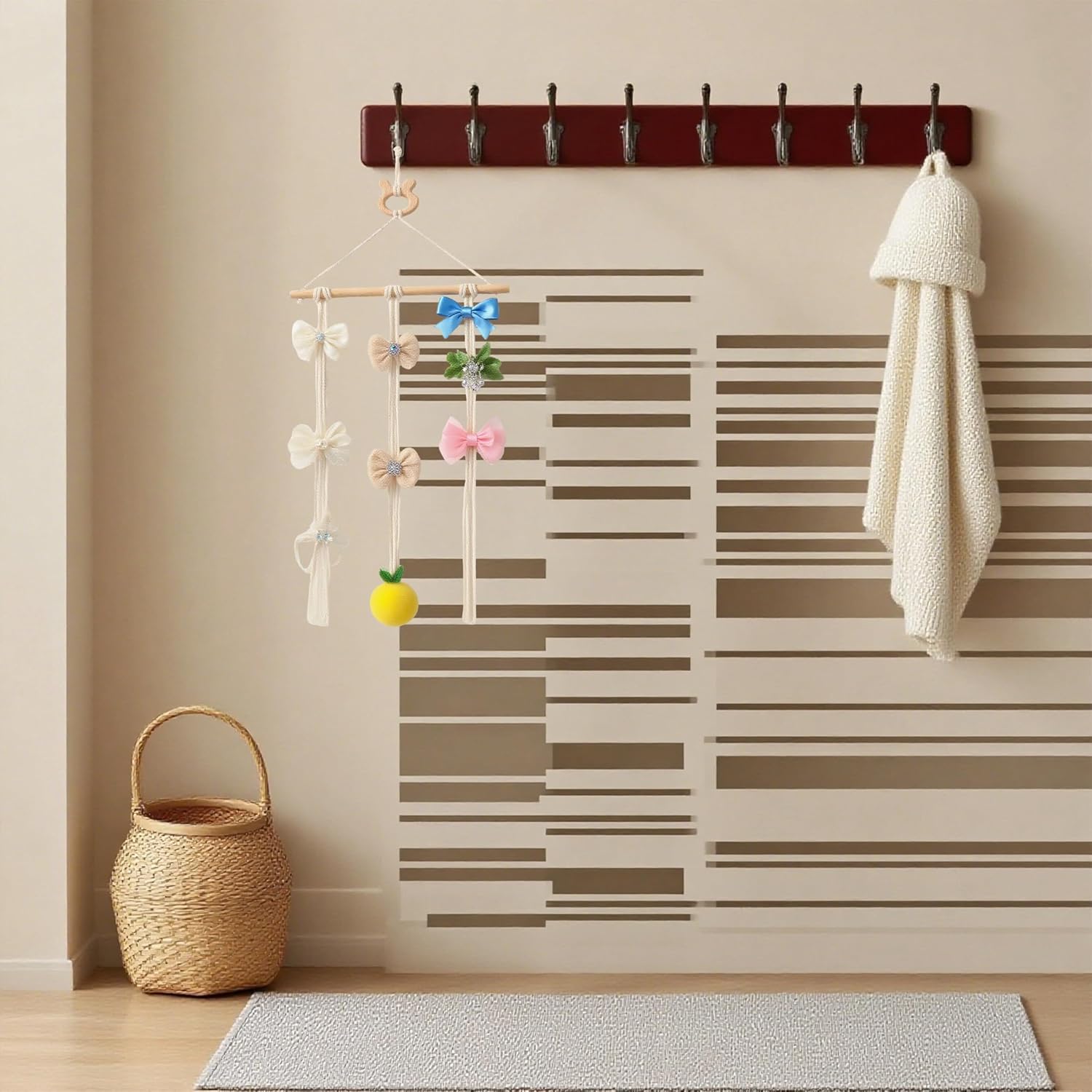 Macrame Hair Clips Organizer and Holder