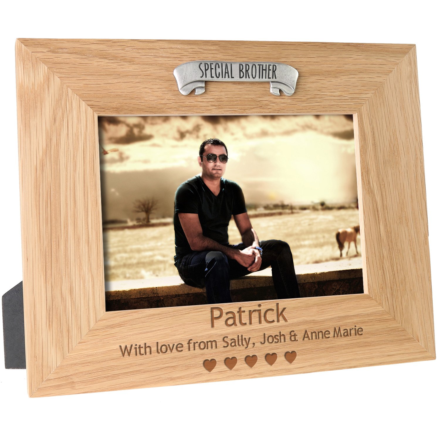 Special Brother Engraved Oak Photo Frame 18th 21st 30th 40th Gift