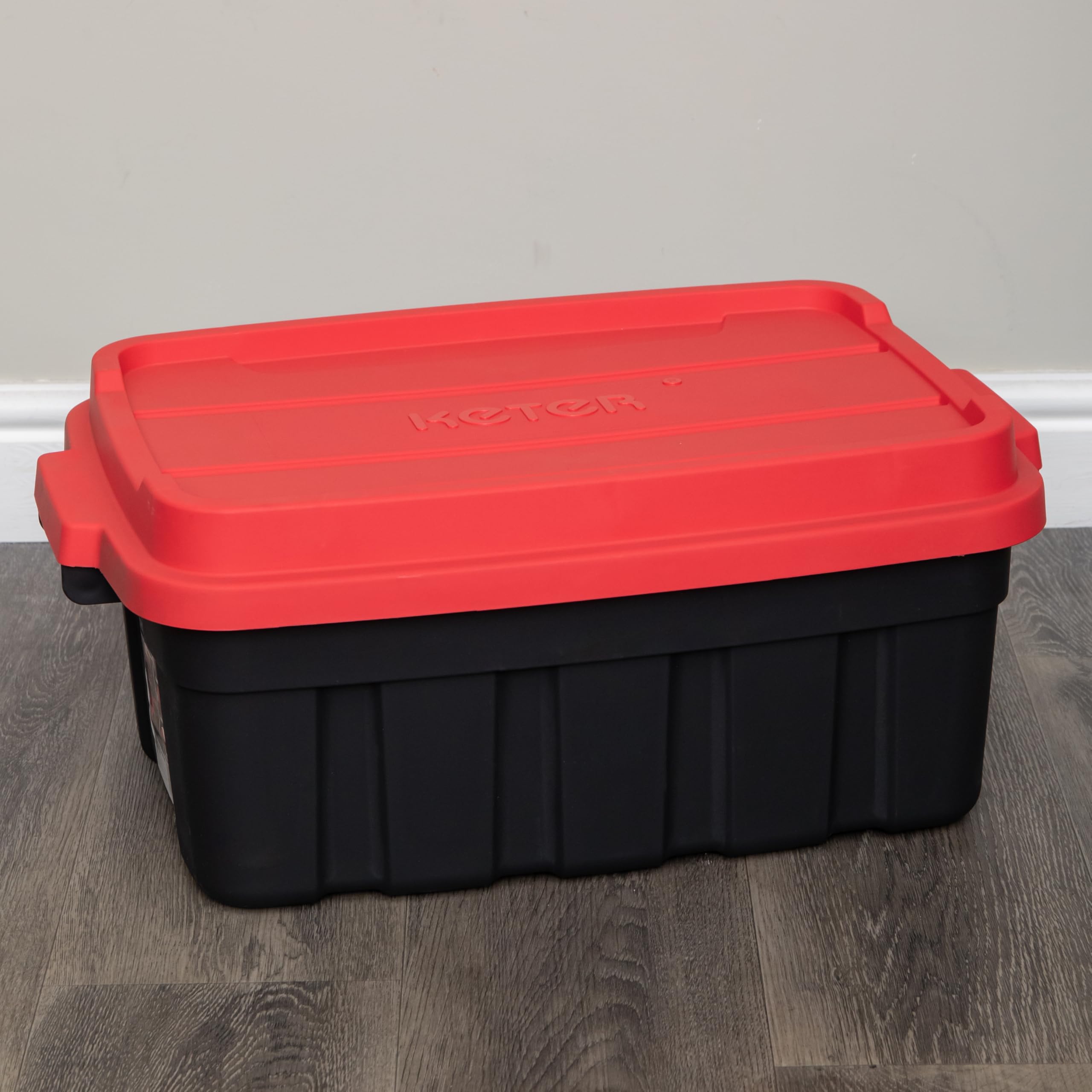 Samuel Alexander Black/Red 37L And Tuff Stackable Storage Box With Lid And Carry Handles