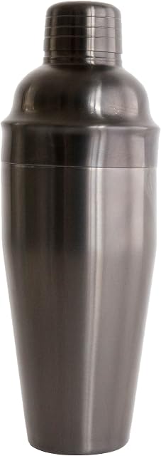 Titanium Coated Stainless Steel Cocktail Shaker | Professional 3 Piece Bartender Shaking Tool with Built In Cocktail Strainer | Perfect for Cocktail Party or as Gift | Cocktail Cobbler Shaker 570ml