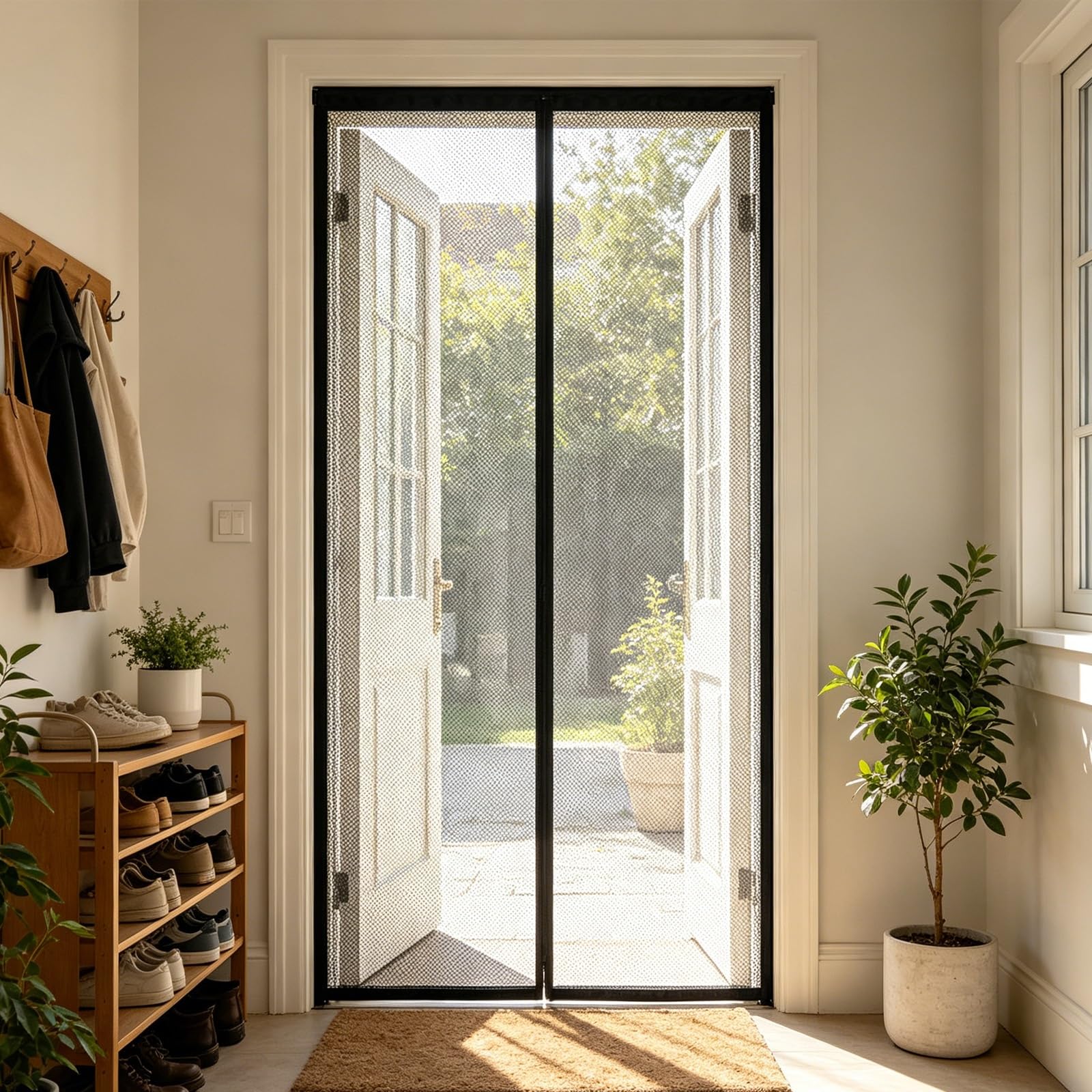 Gaifnag Black Magnetic Fly Screen Door 178 X 165 Cm Hundreds Of Sizes, Anti Mosquito Mesh Curtain With Powerful Magnets Fly Insect Screen Door For Front Doors, Sliding Doors,