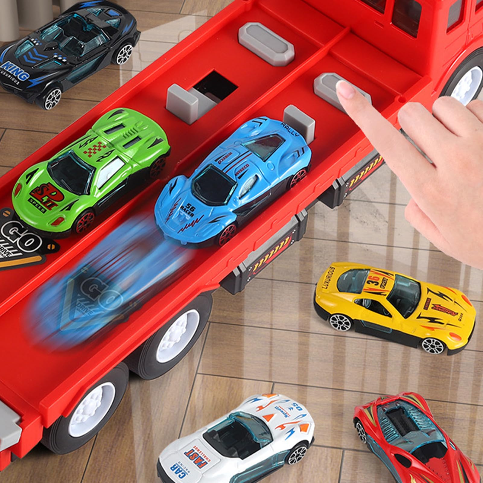 Amazon.co.jp: おもちゃのトラック輸送用カーキャリア - 折りたたみ式