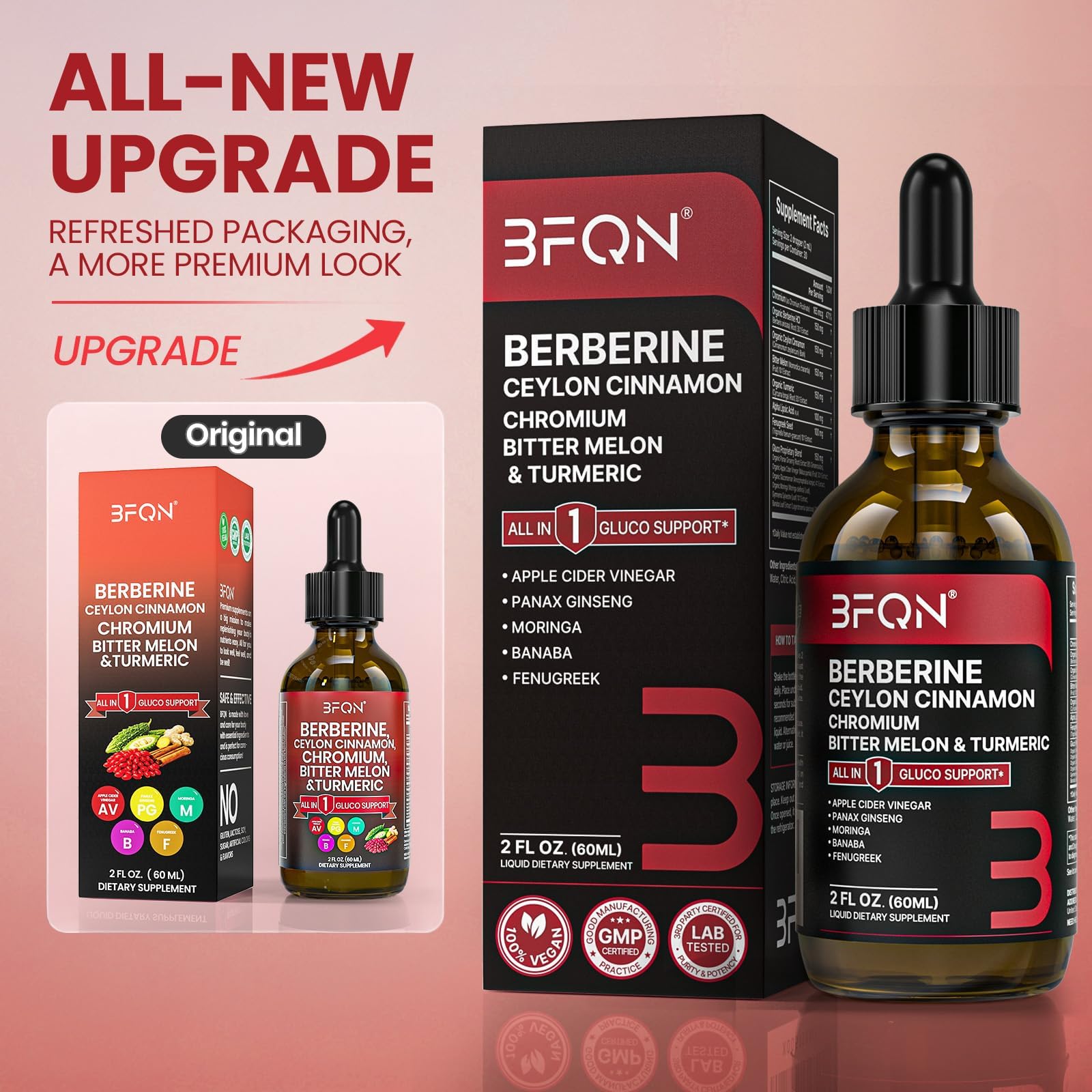 Berberine with Ceylon Cinnamon Drops, 13-in-1 Berberine Supplement 2 fl oz — Amazon image 2