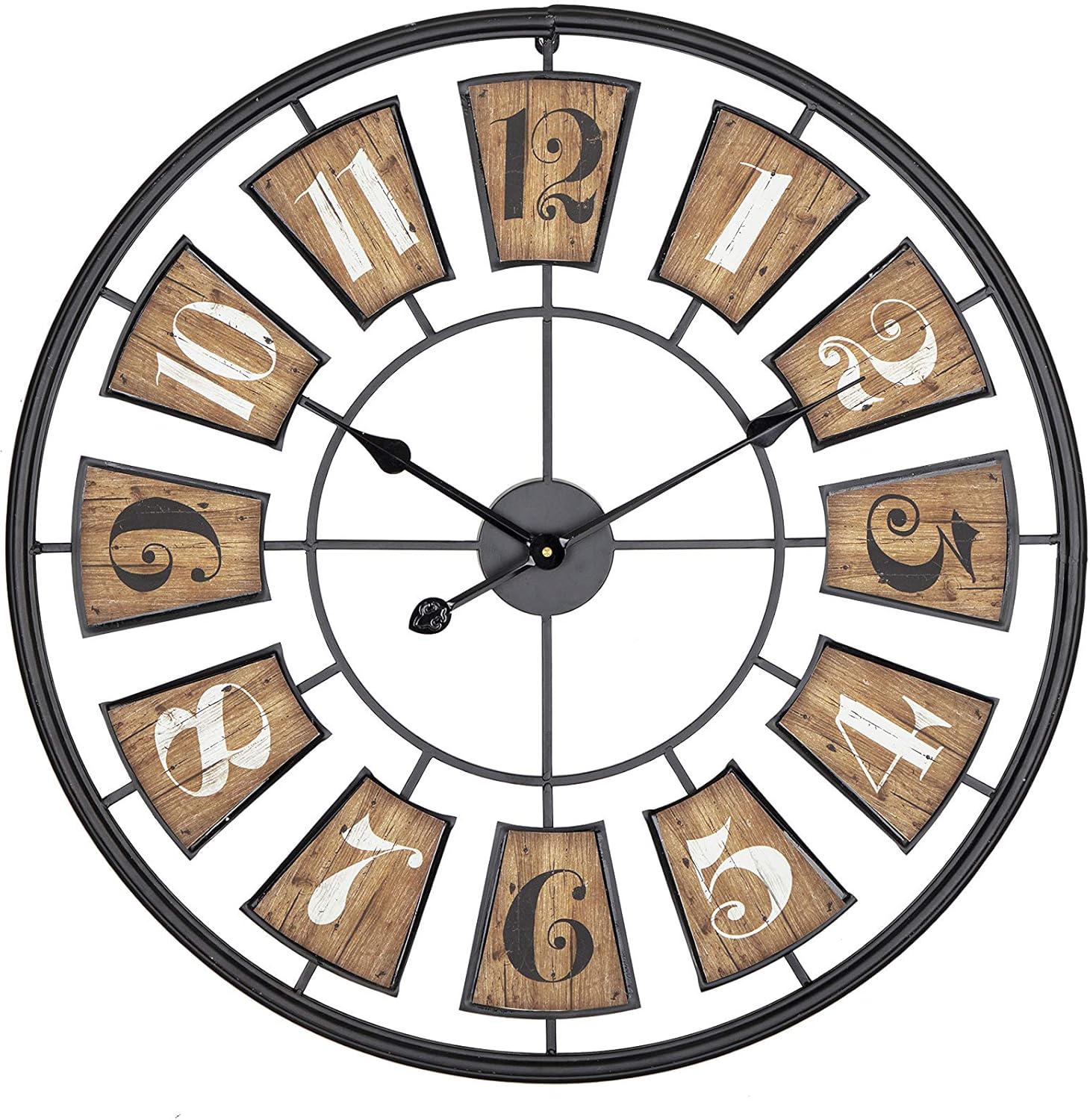 Utopia Alley Industrial Wall Clock Large Wall Clock, Big