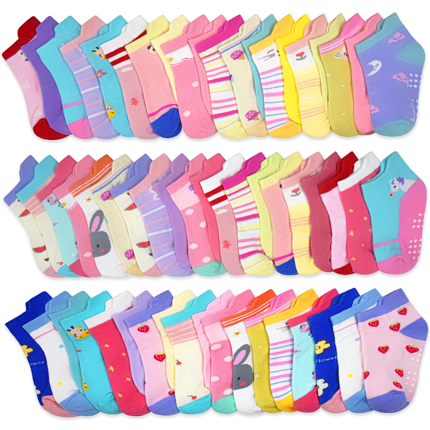 SkiBeaut Toddler Socks, Non Slip Kids Socks Boys Grips Socks Girls Grippy Socks for 1-3/3-5/5-7 Years Old,12 Pairs