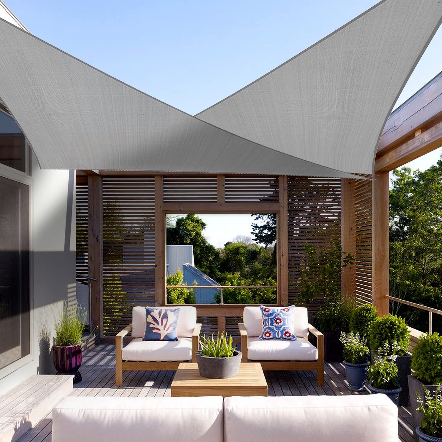 Amazon.com : COARBOR 9'x9'x12.7' Right Triangle Sun Shade Sail