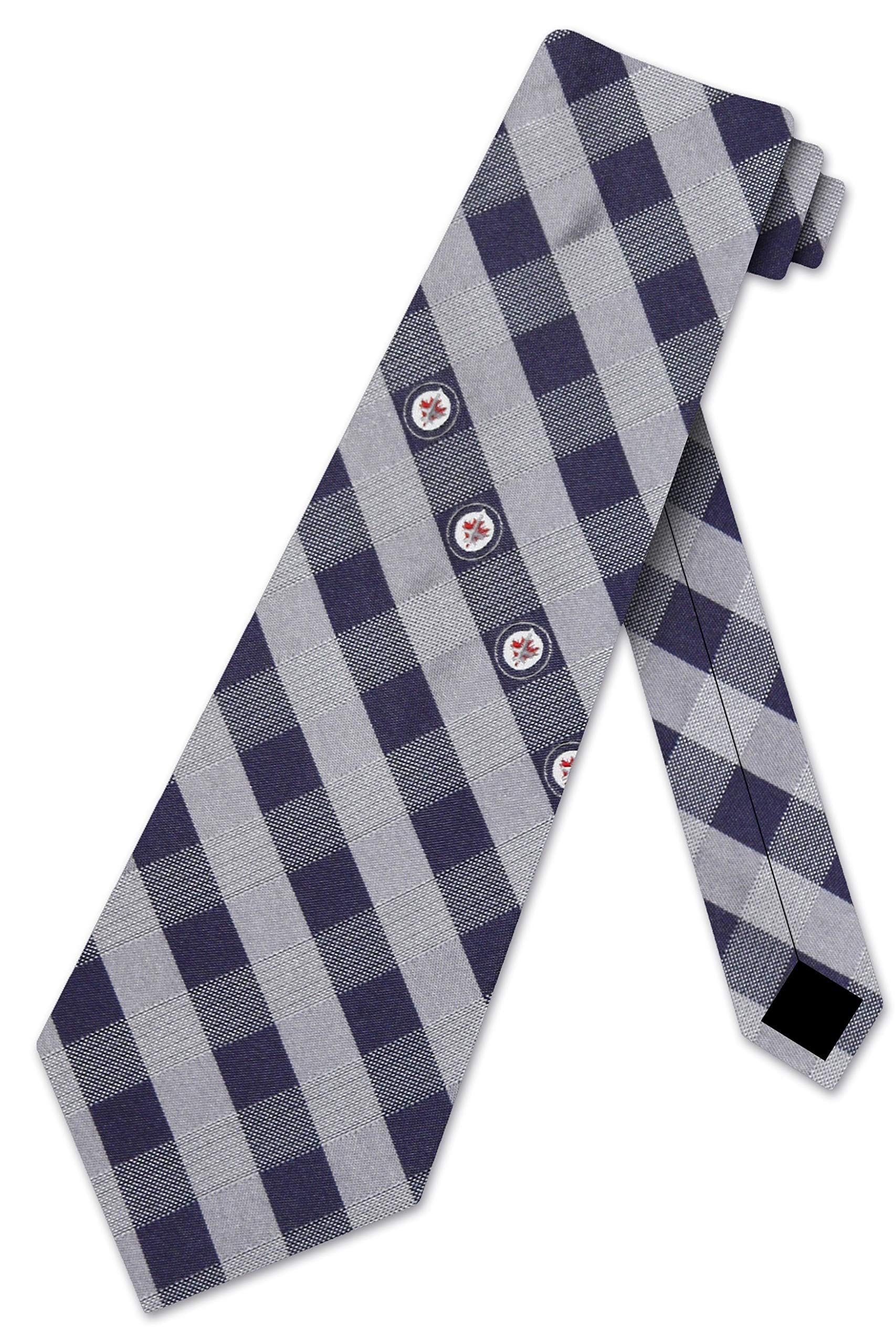Eagles Wings Jets Check Polyester Neck Tie Winnipeg Hockey Team Ties