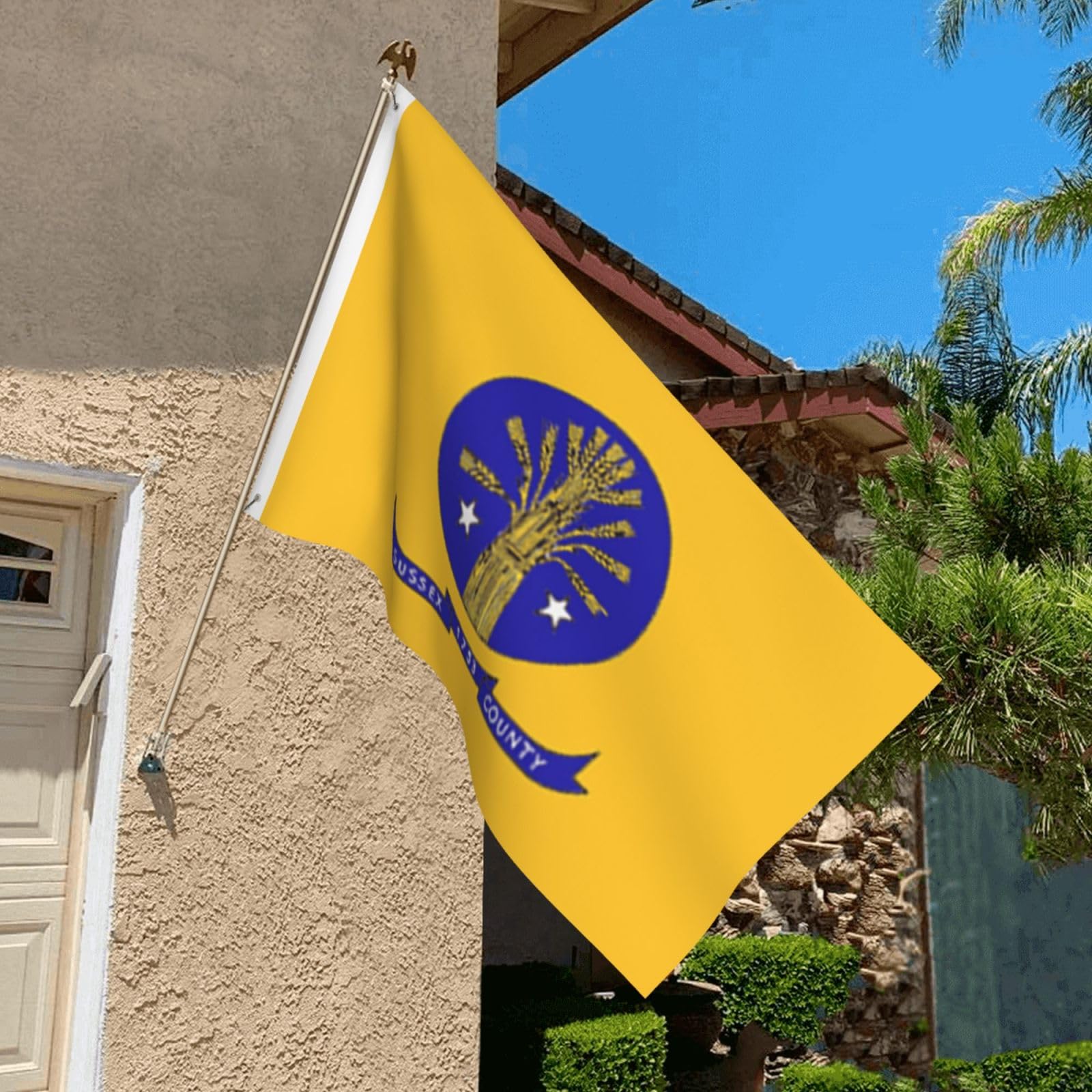 Bandiera della contea del Sussex, 9,5 x 1,5 m, bandiere su entrambi i lati, resistenti decorazioni per esterni, bandiere per feste in casa bandiera di benvenuto
