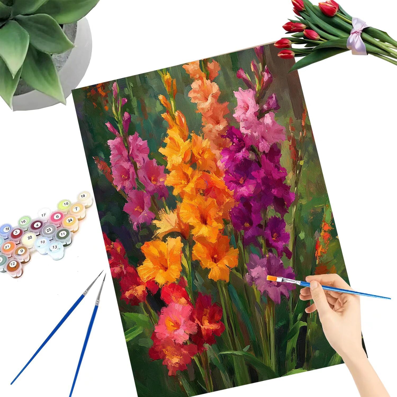 Pintar por Numeros Adultos pintar por numeros niños manualidades niños 10 años, DIY Pintar por Números de Pincel y Pintura acrílica Decoraciones para el Hogar Manualidades, sin Marco 60x80cm C-128